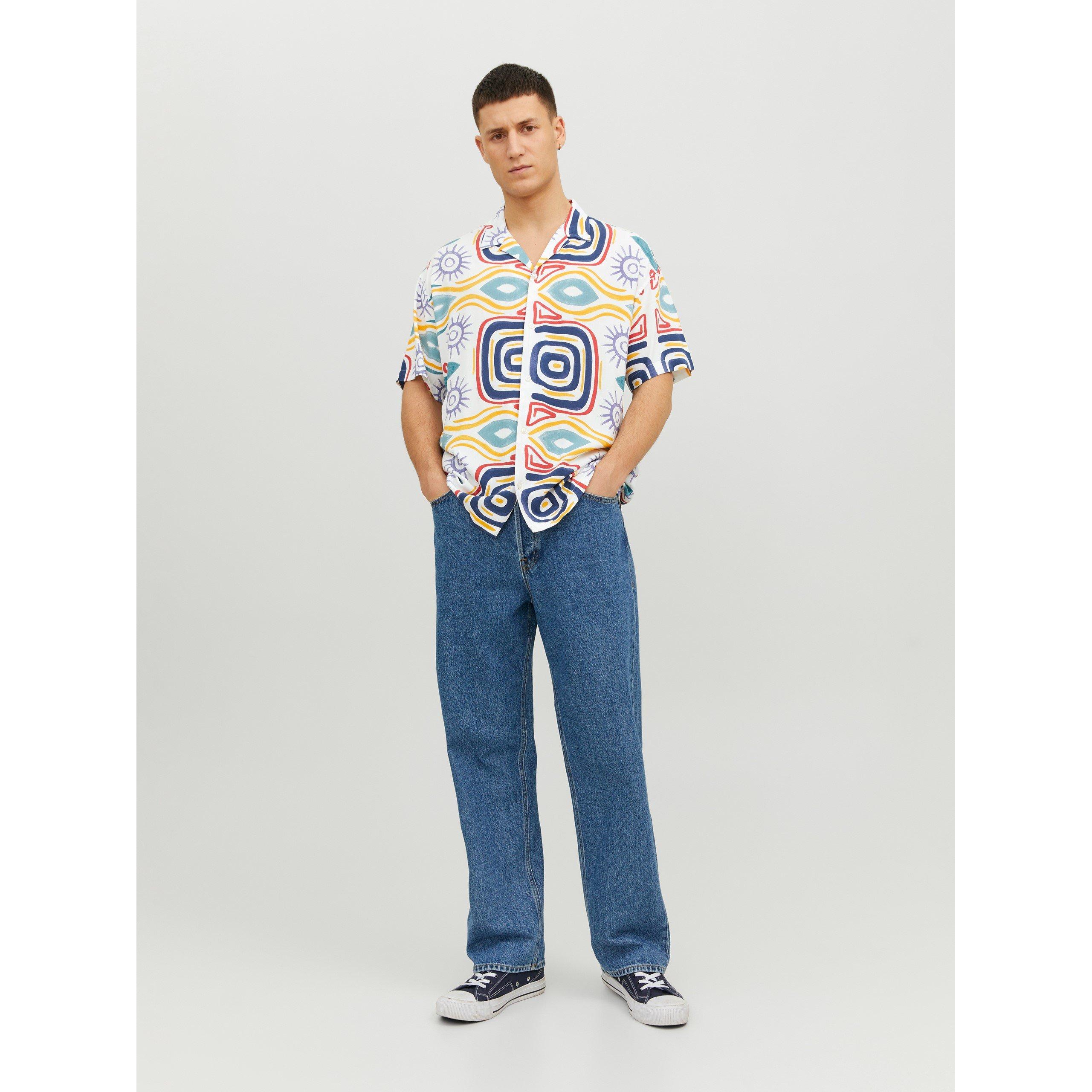 Cloud Dancer - Jack and Jones - Men's JJ Mosaic Print Short-Sleeve Shirt - 1