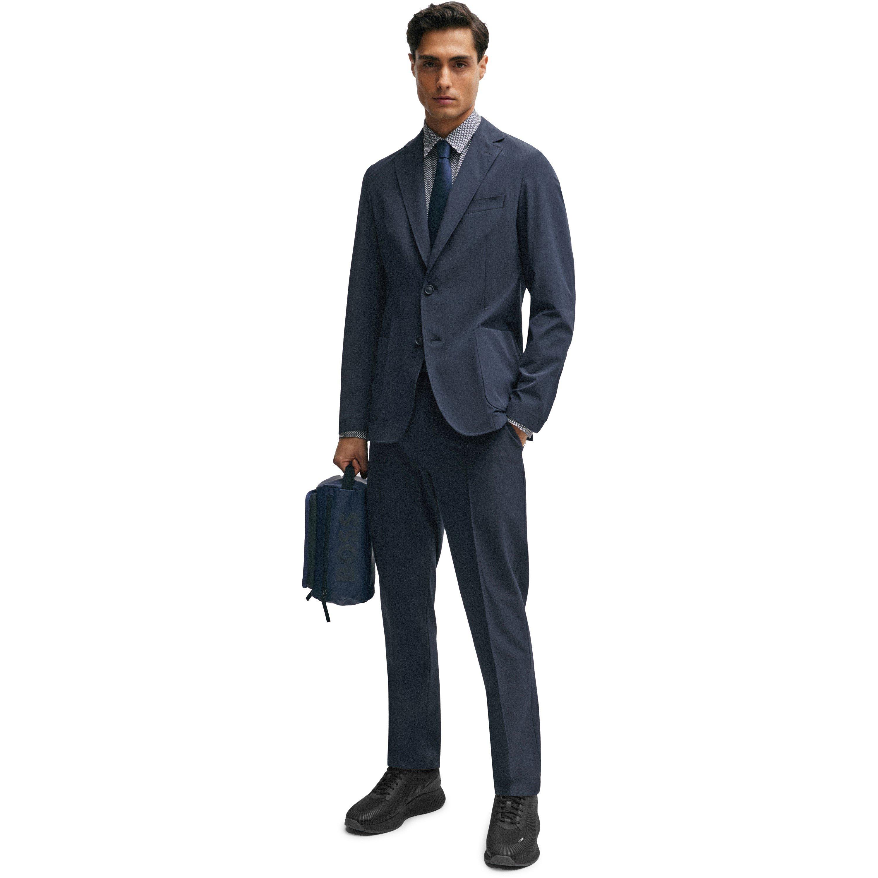 Dark Blue - Boss - Men's P Roan Kent Patterned Long-Sleeve Shirt - 3