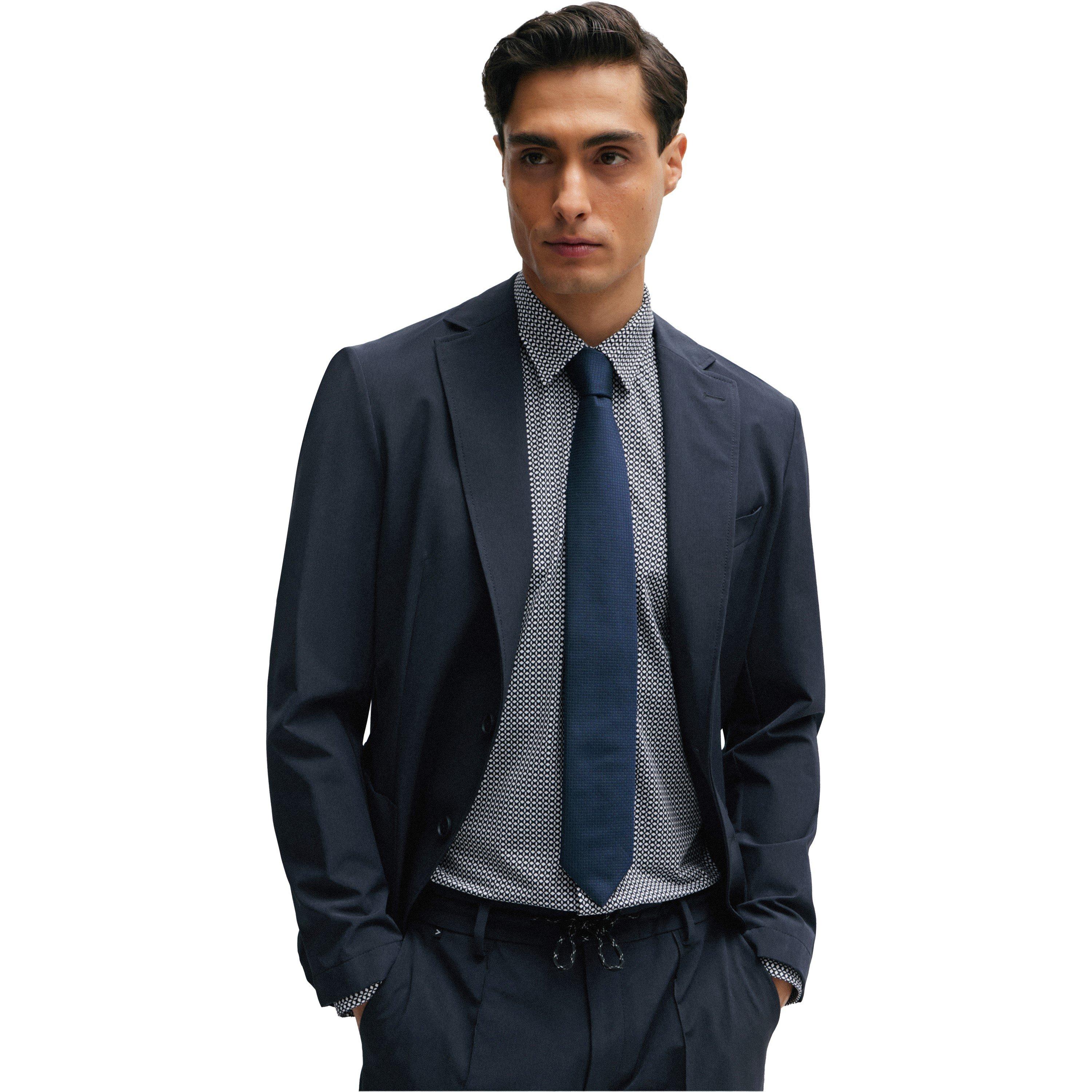 Dark Blue - Boss - Men's P Roan Kent Patterned Long-Sleeve Shirt - 5