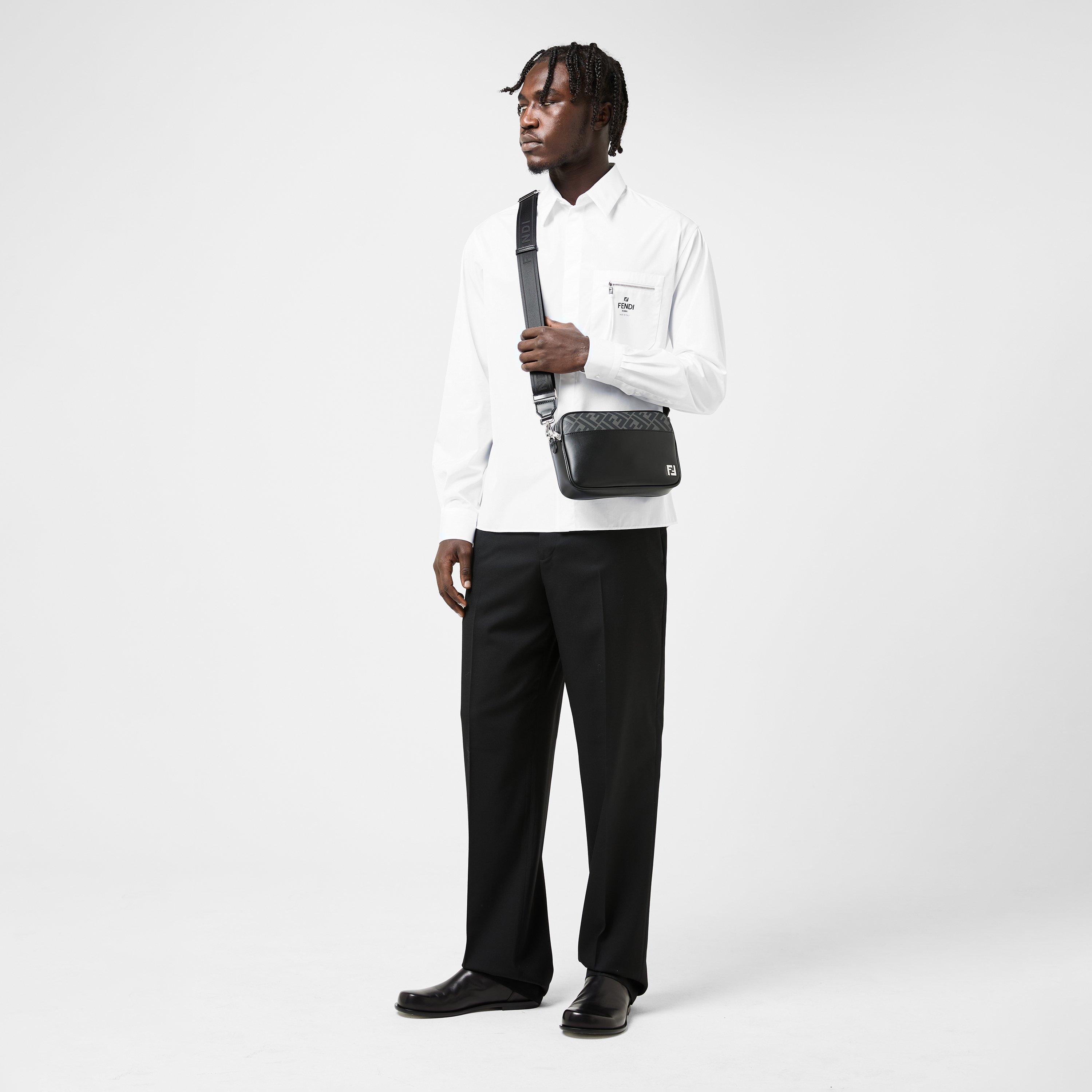 White - Fendi - Men's Logo Long-Sleeve Plain Shirt - 6