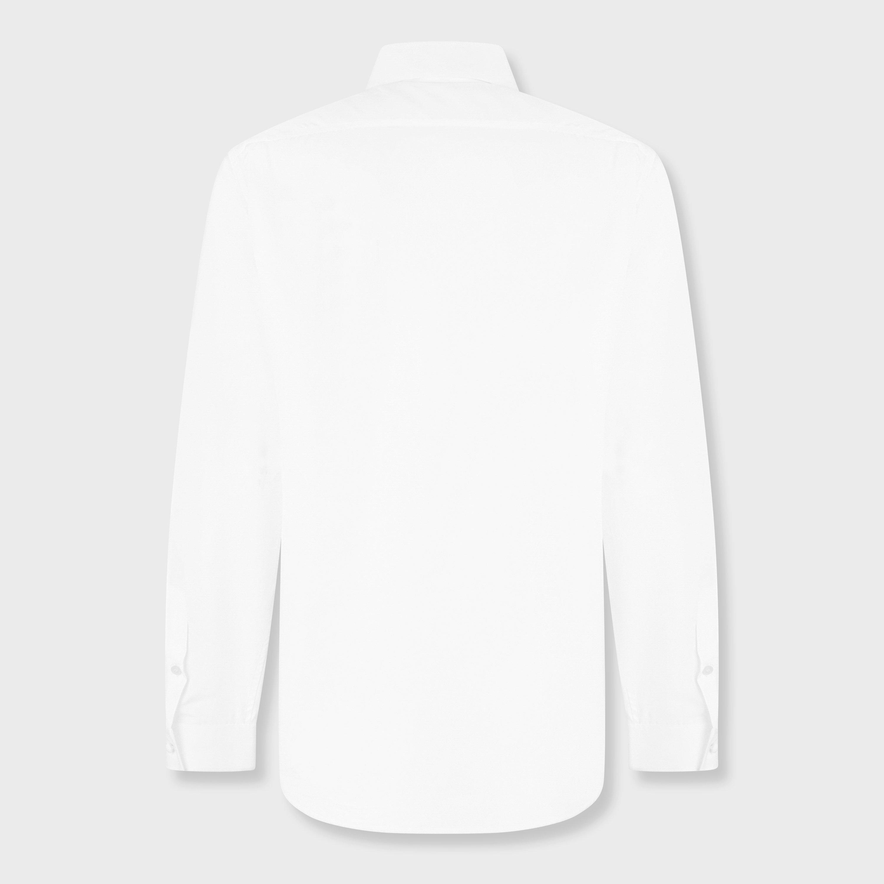 White - Balmain - Men's Emblam Long-Sleeve Plain Shirt - 2