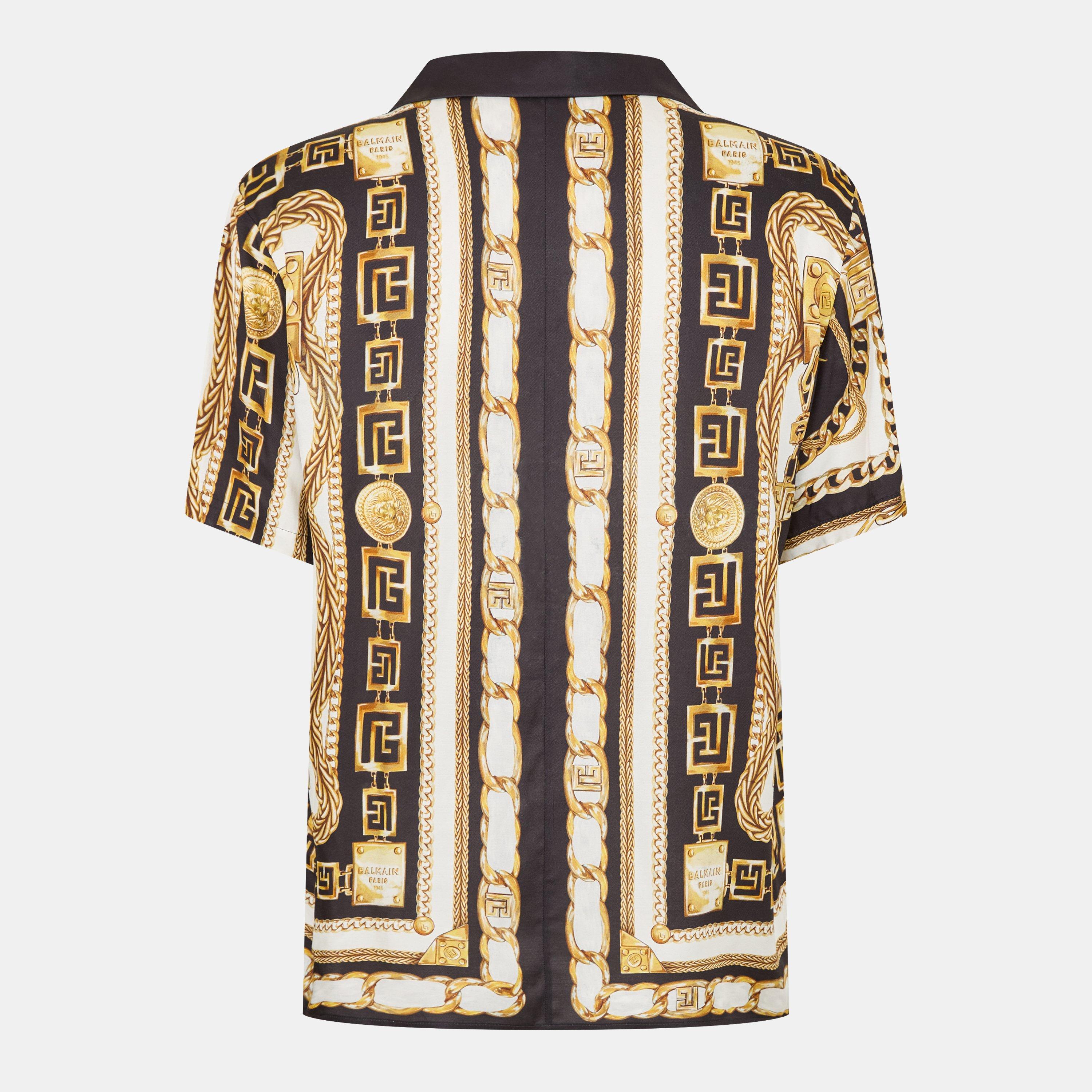 Multi - Balmain - Men's Short-Sleeve Patterned Shirt - 2