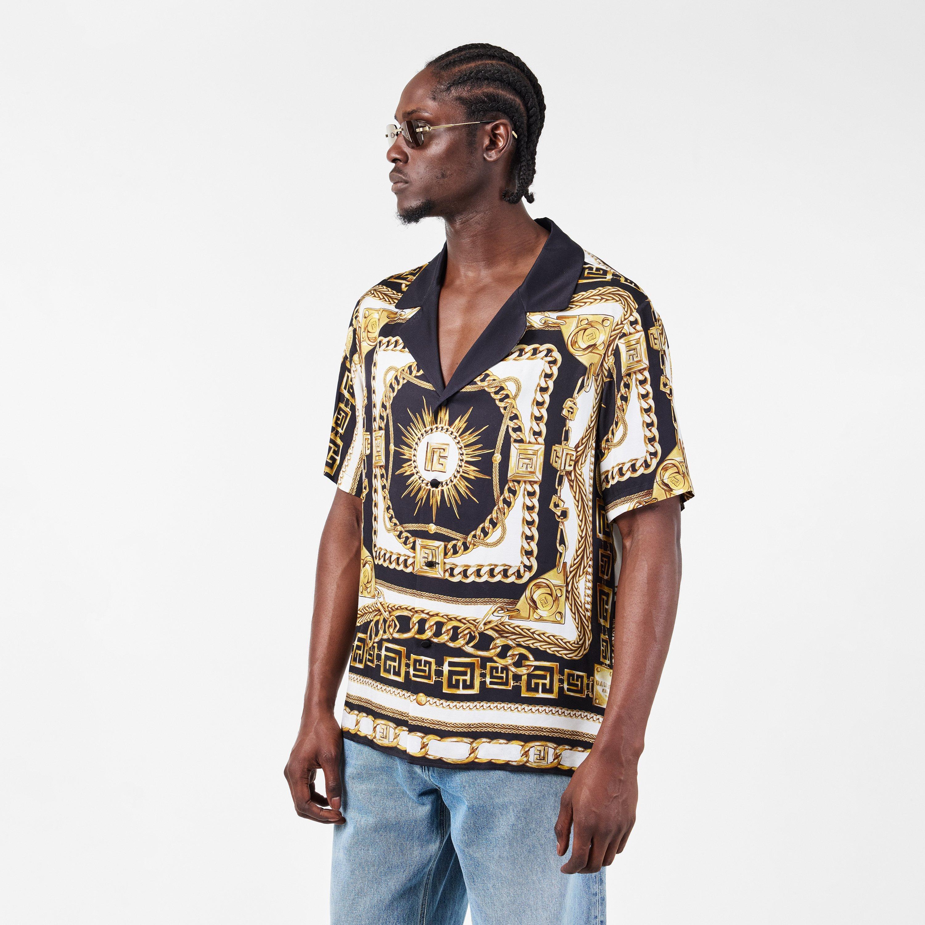 Multi - Balmain - Men's Short-Sleeve Patterned Shirt - 3