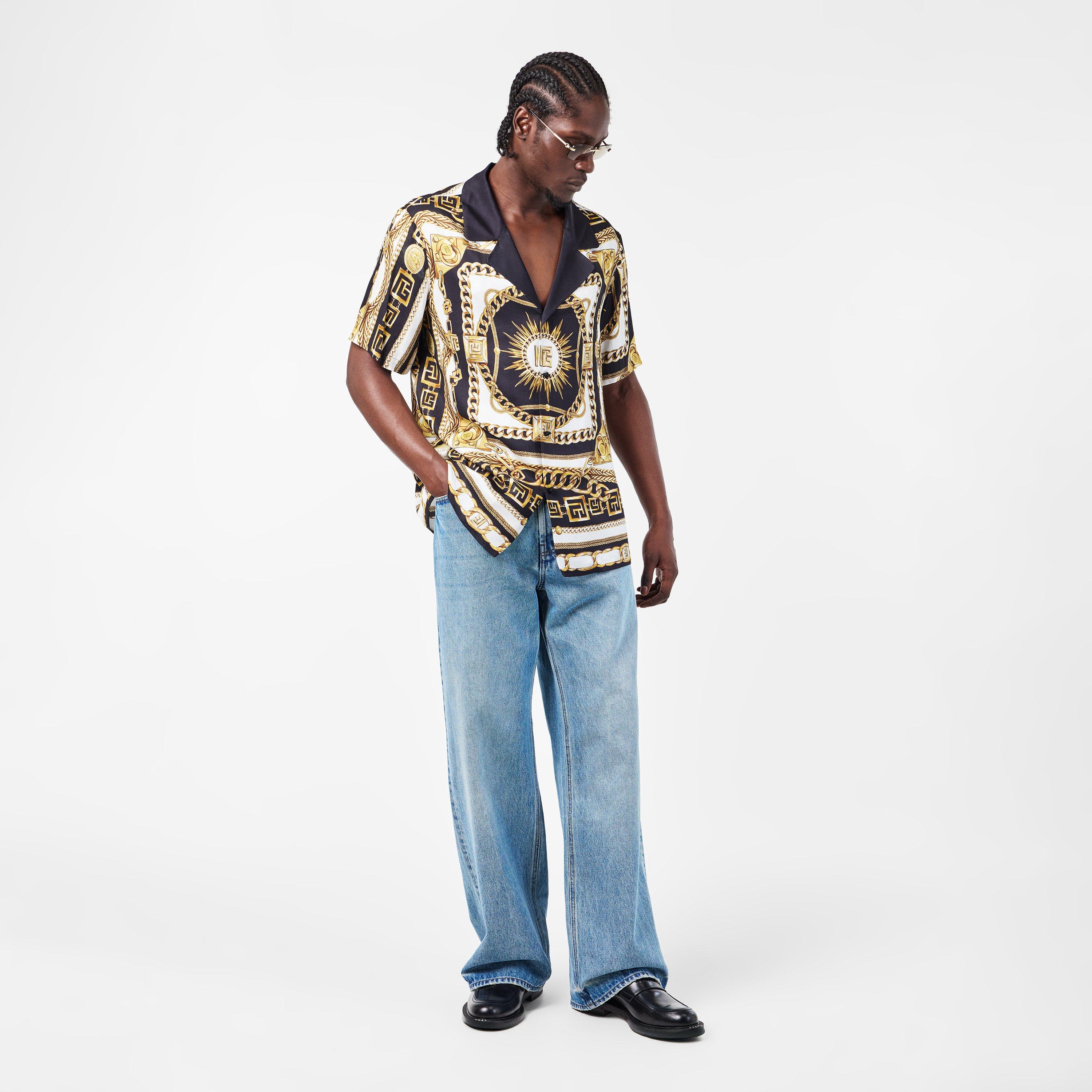 Multi - Balmain - Men's Short-Sleeve Patterned Shirt - 6