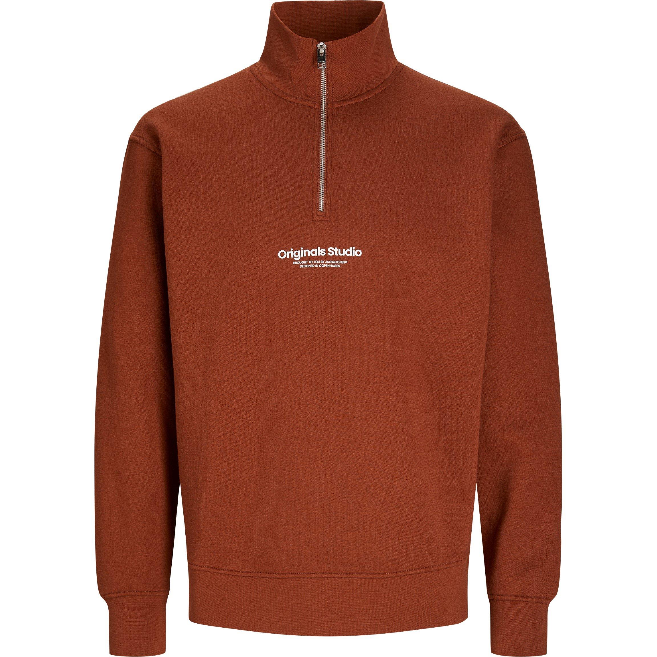 Jack And Jones Men's Jj Quarter-Zip Fleece - Brandy Brown - XS