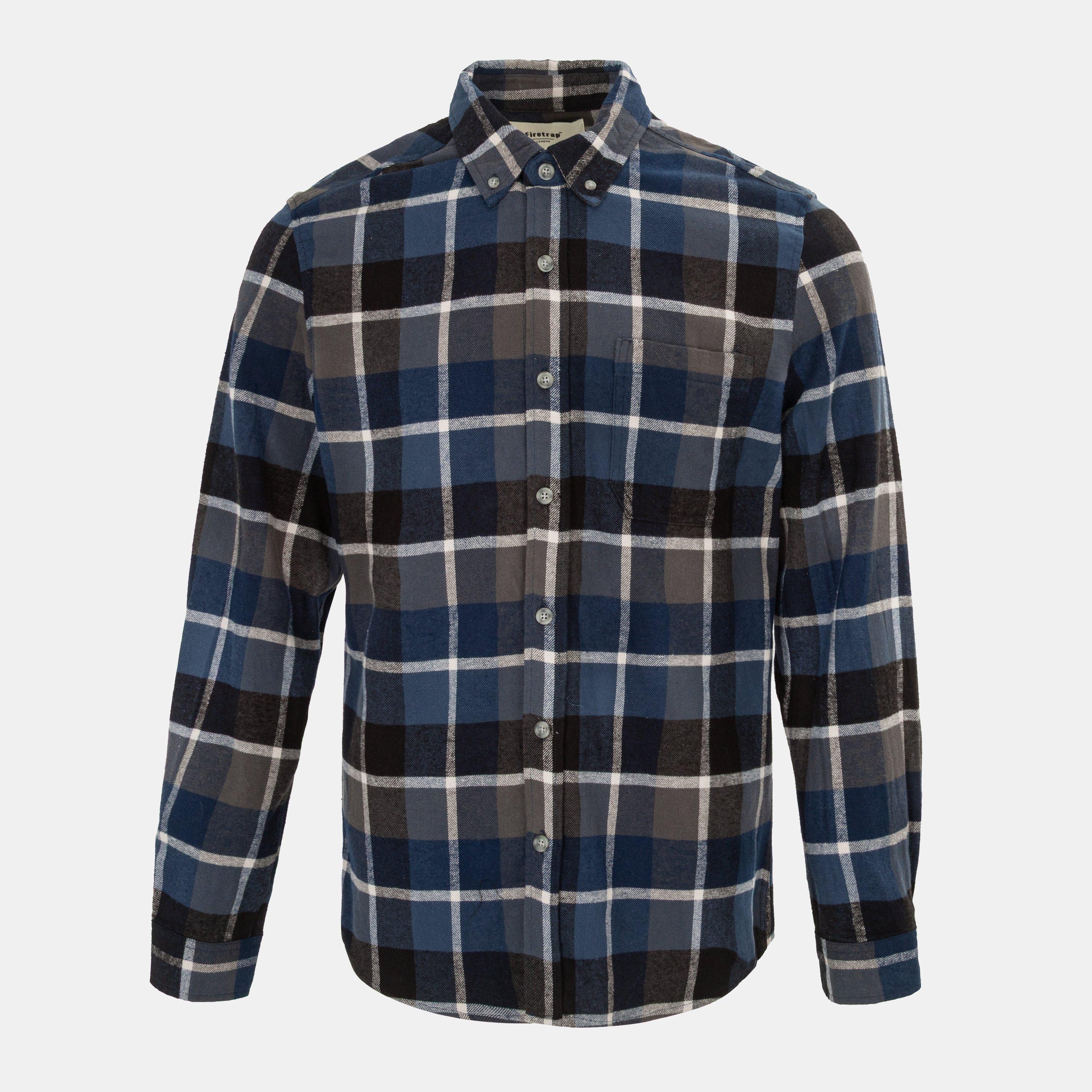 Firetrap Men's Pattern Shirt - Blue/Black - M