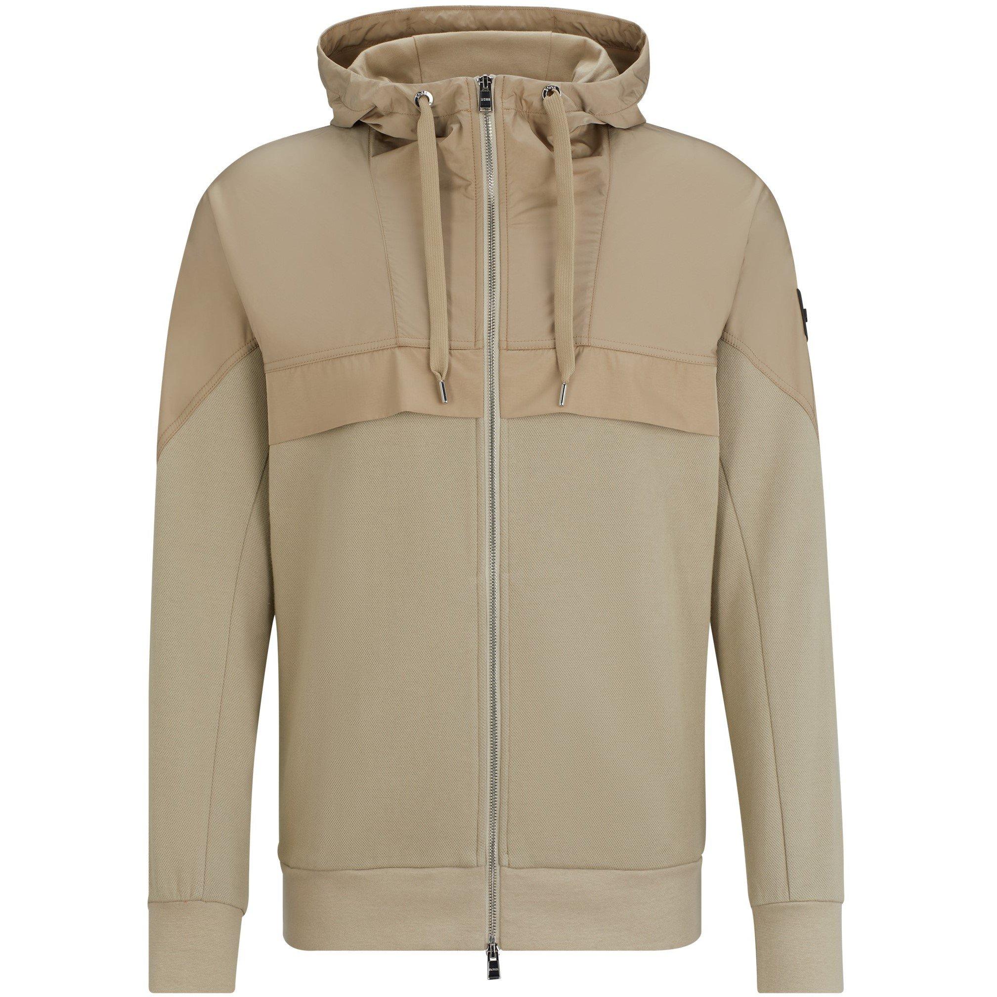 Dark Beige - Boss - Men's Steele Full Zip Fleece Jacket - 1