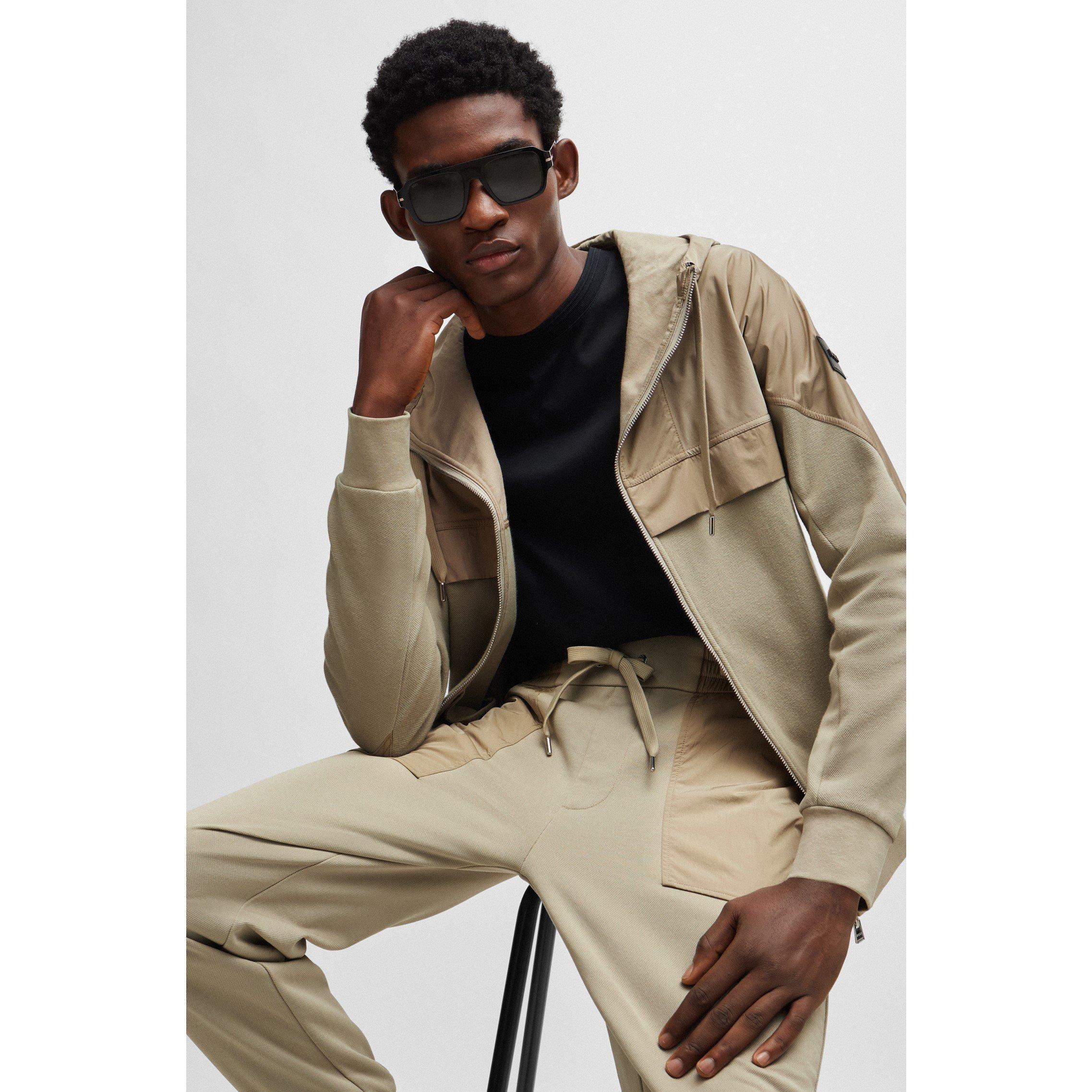 Dark Beige - Boss - Men's Steele Full Zip Fleece Jacket - 5