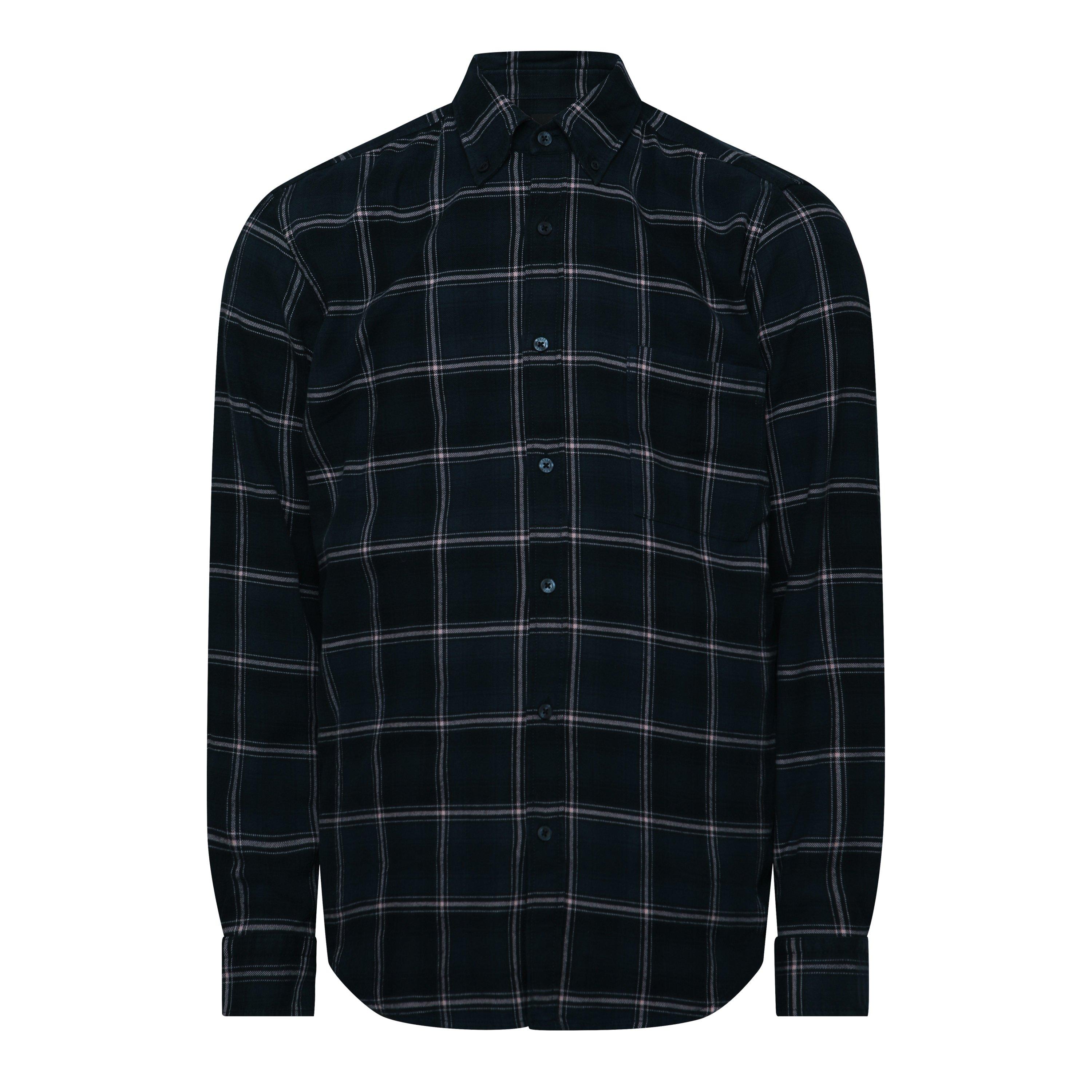Boss Mens BOSS ORANGE Rickert Long Sleeve Buttoned Shirt - Dark Blue - Large