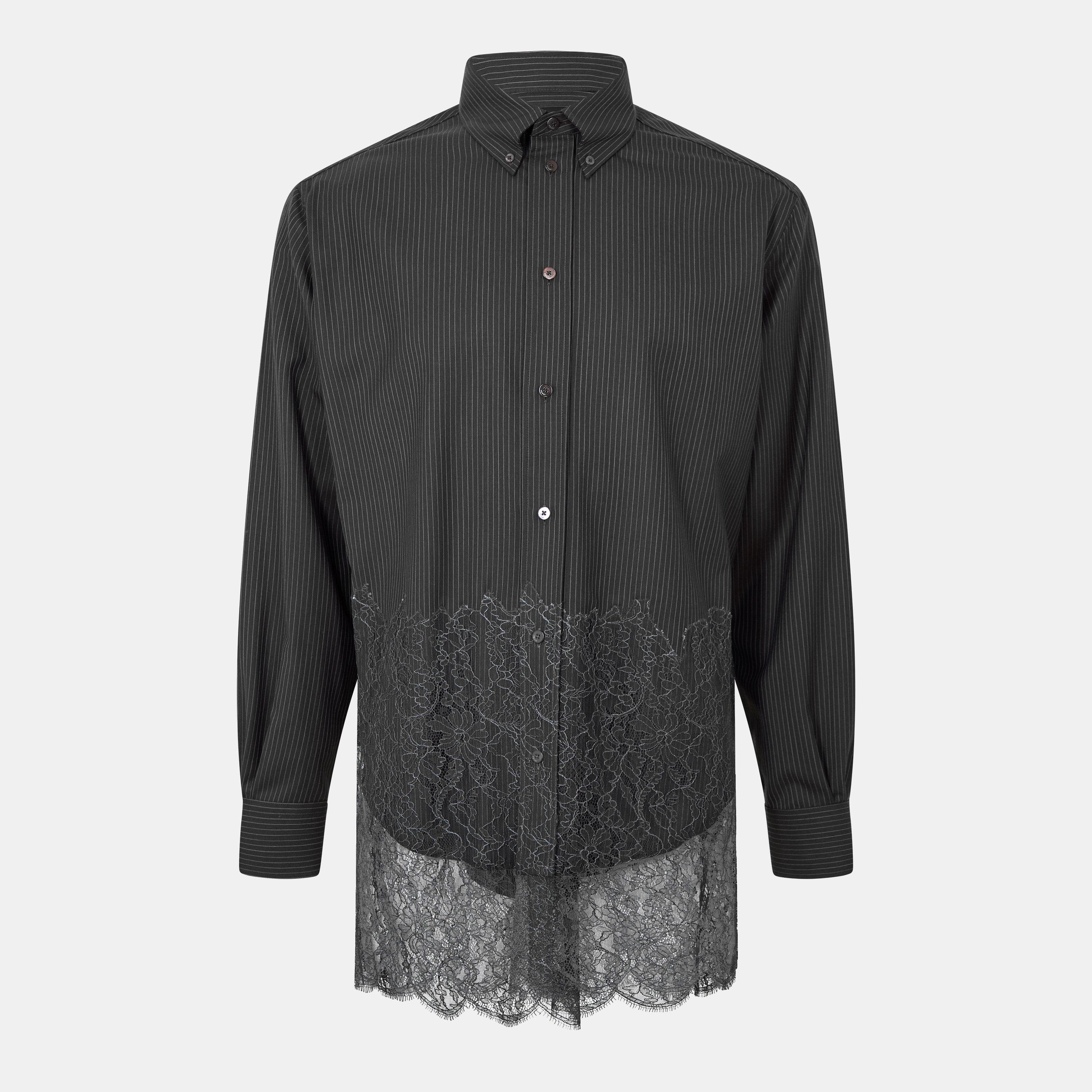 Black - Fendi - Men's Long Sleeve Tailored Fit Shirt - 1