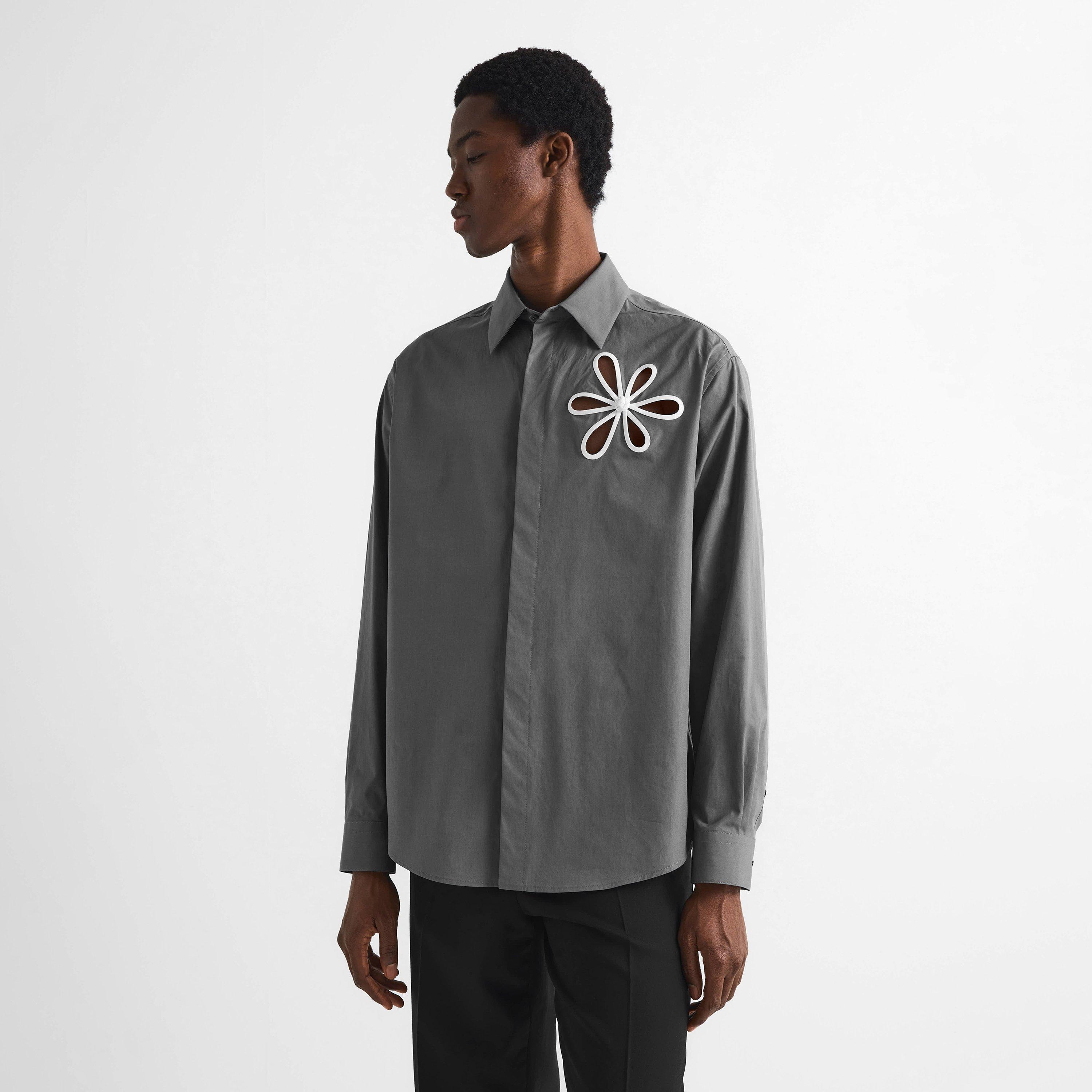 Grey - Fendi - Men's Long Sleeve Patterned Shirt - 3