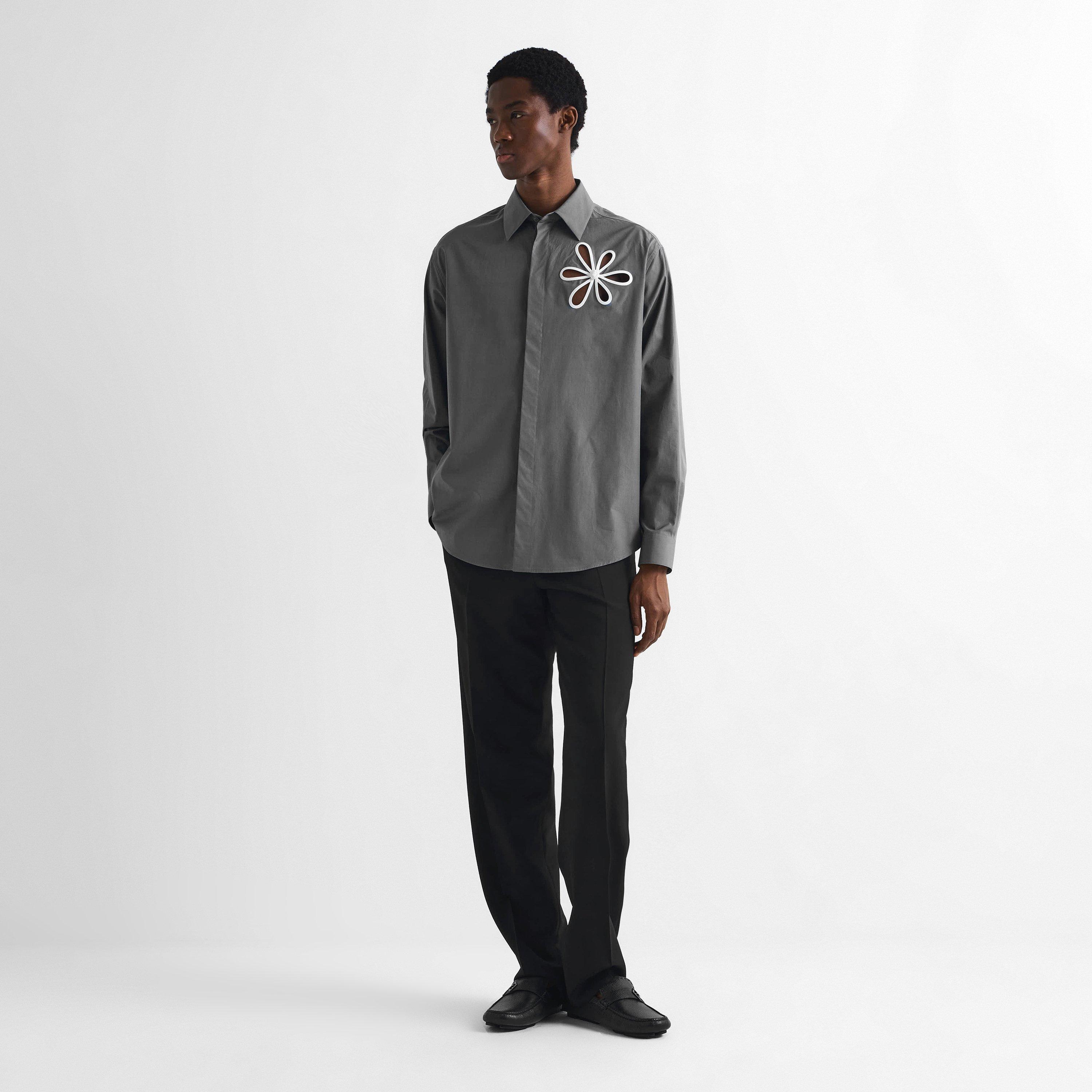 Grey - Fendi - Men's Long Sleeve Patterned Shirt - 6