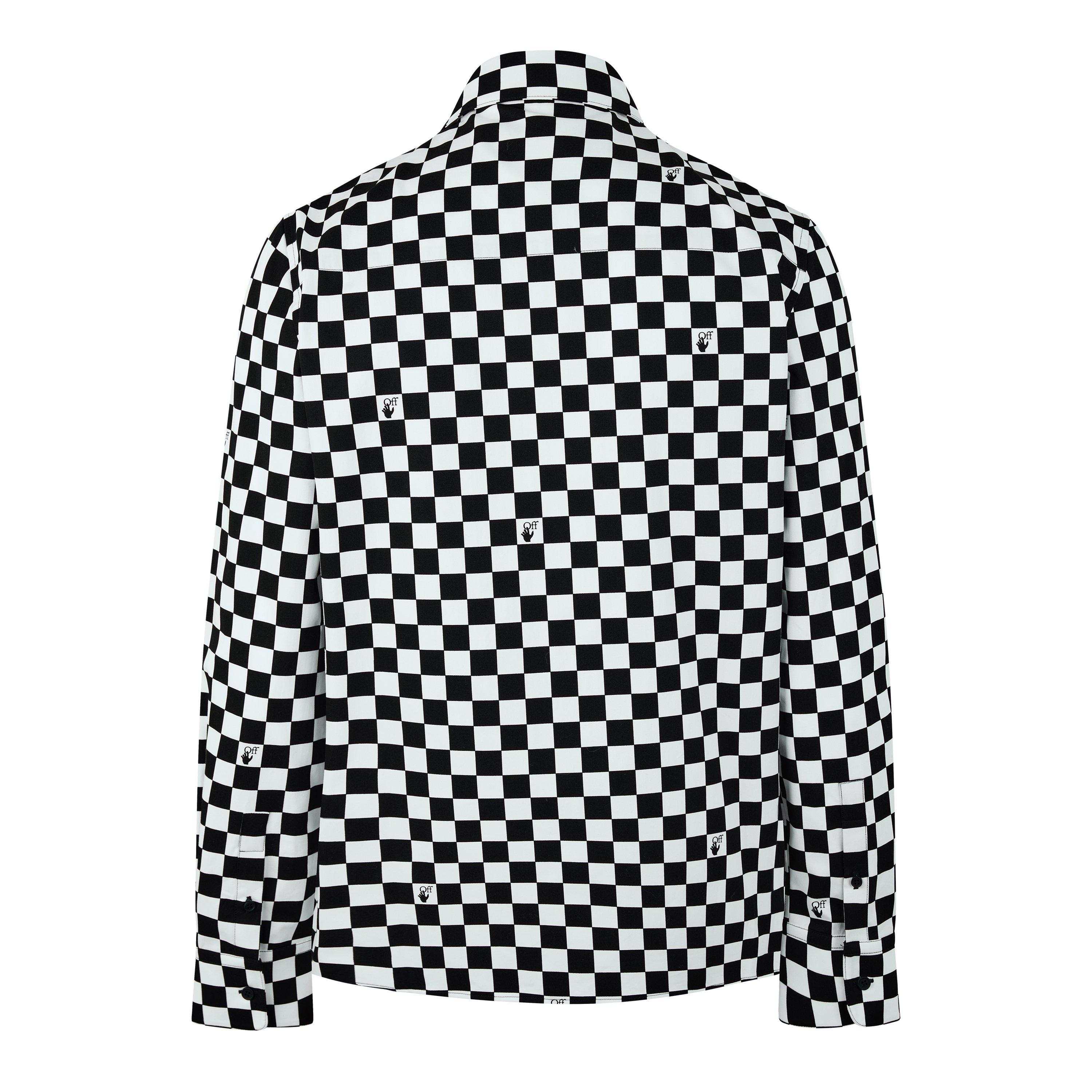 Nero Bianco - Off White - Men's Cheque Skate Shirt, Pattern Design - 2