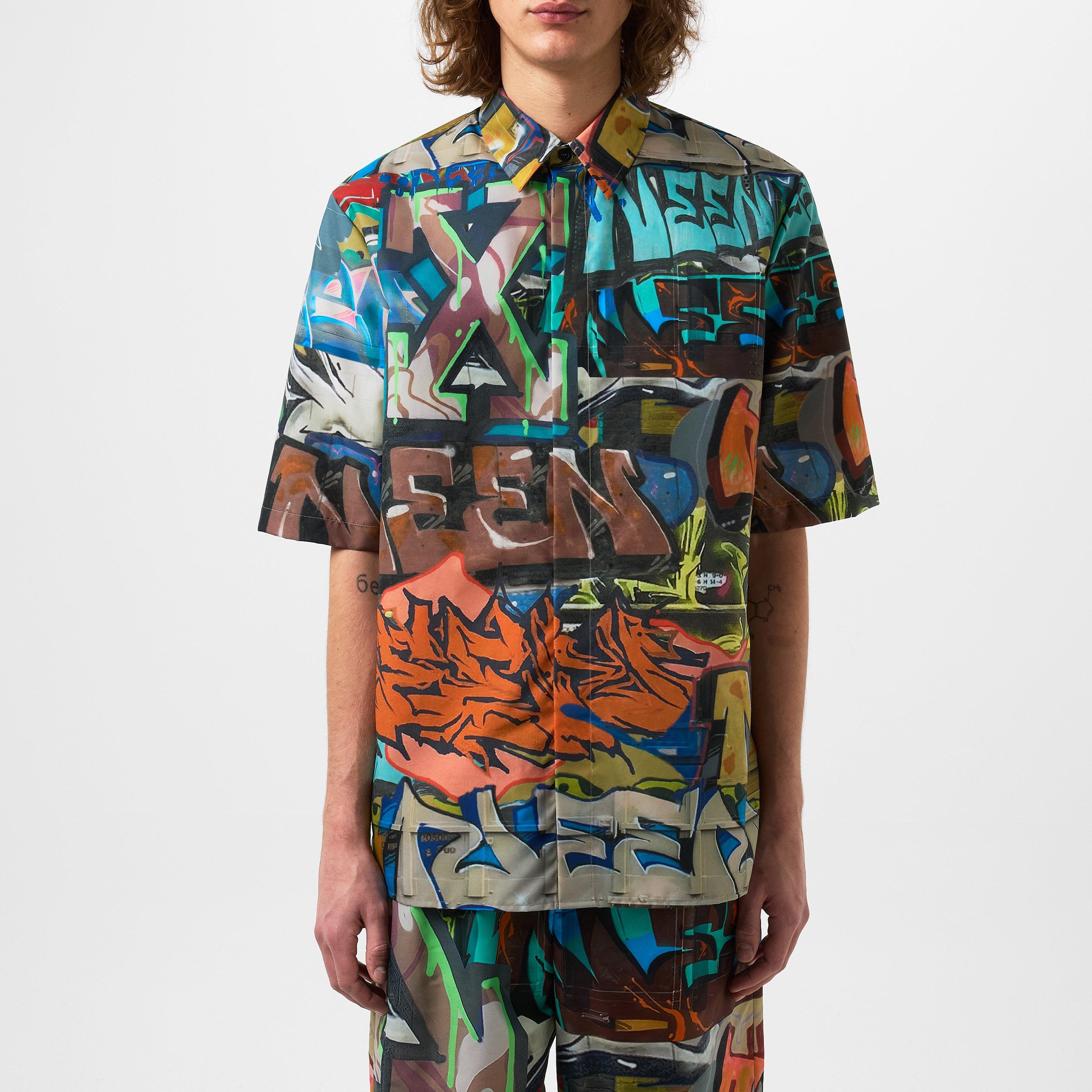 Off White Men's Neen Graffiti Long Sleeve Shirt | Cruise Fashion
