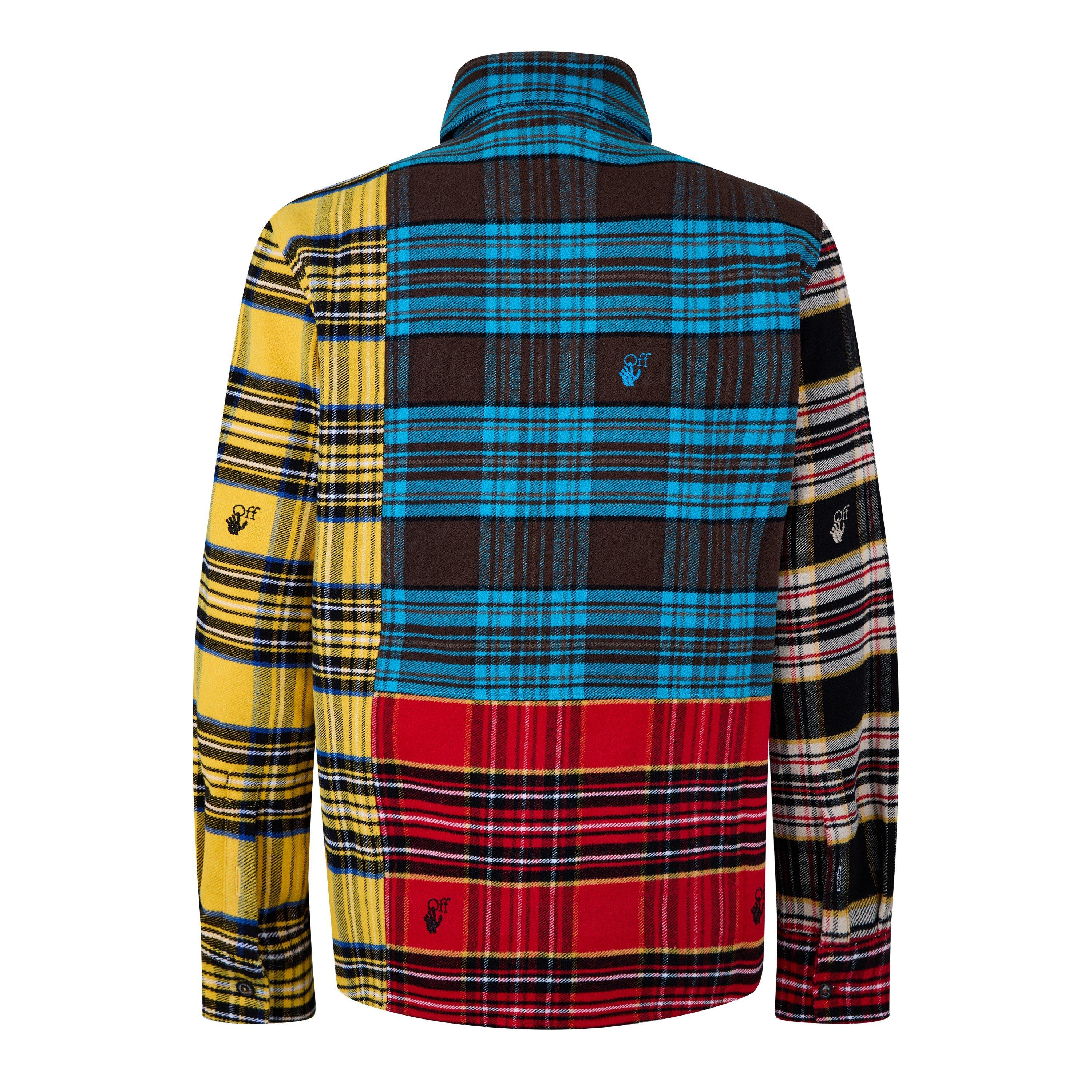 Multicolore - Off White - Men's Colour Block Flannel Shirt - 2
