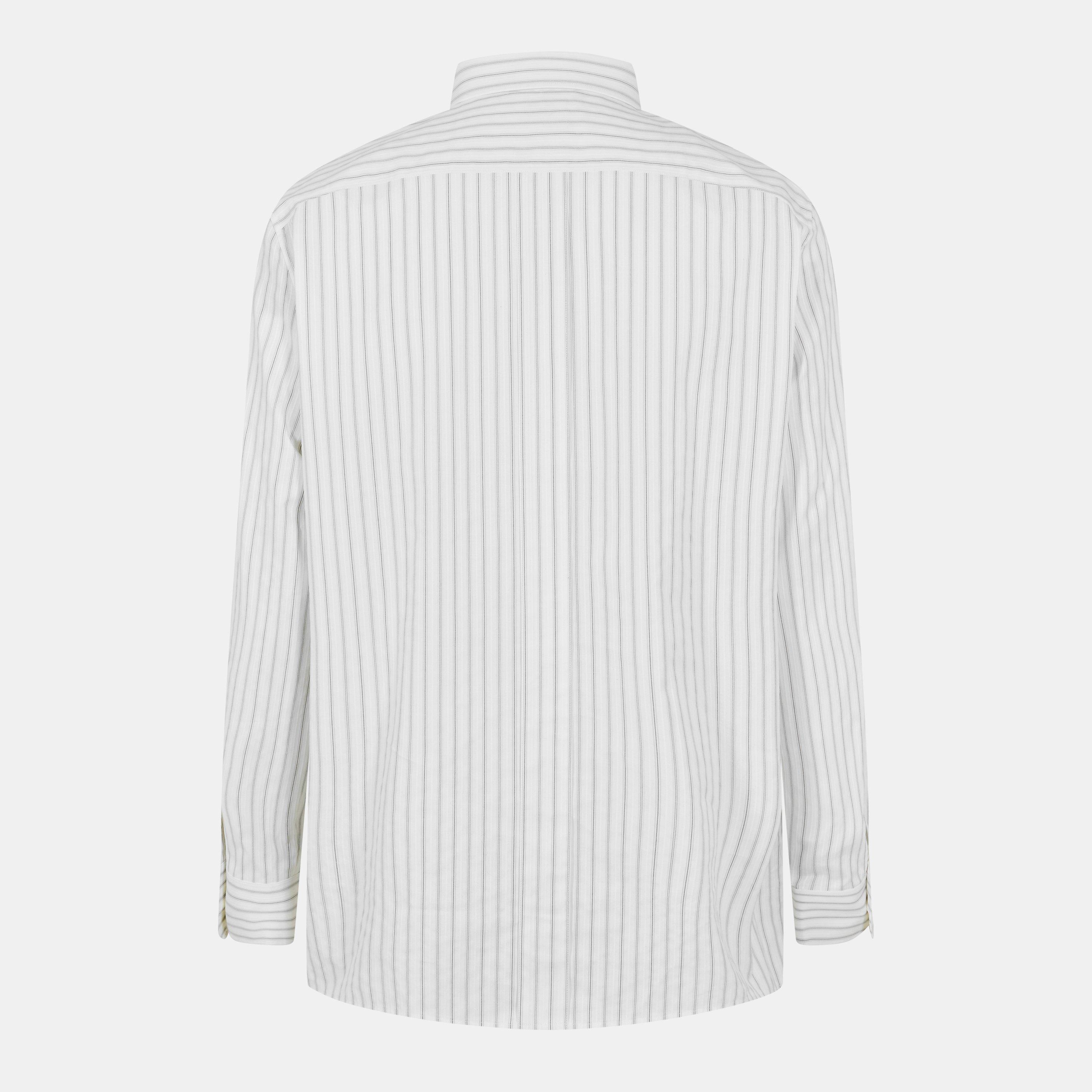 White - Saint Laurent - Men's Patterned Long-Sleeve Shirt - 2