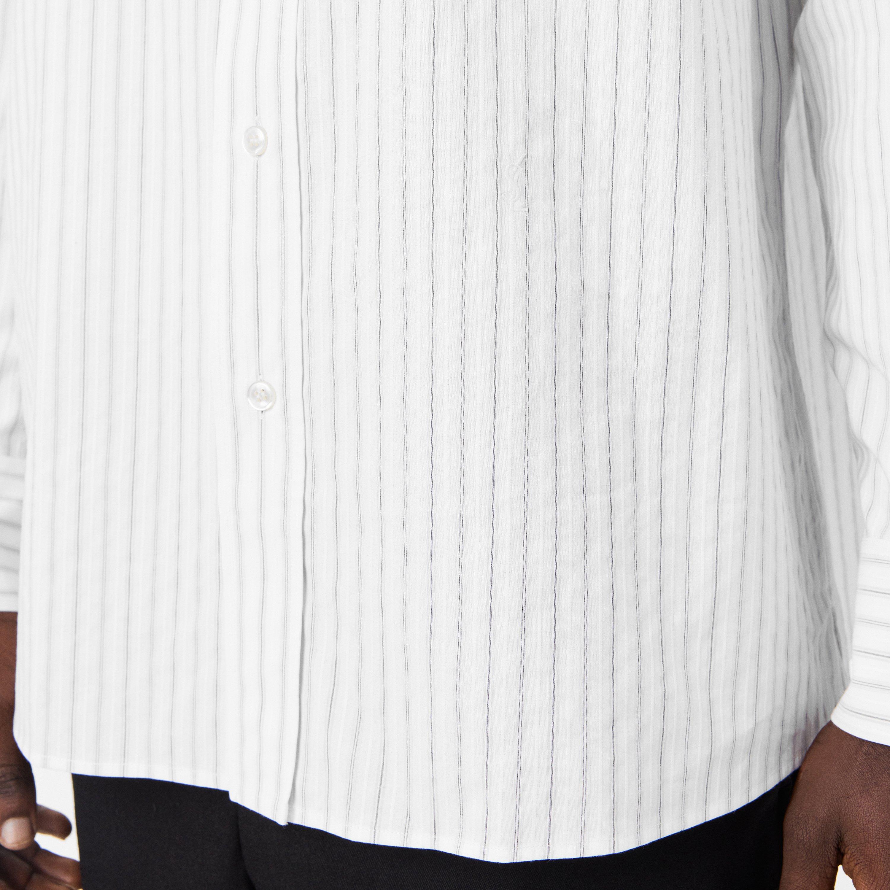 White - Saint Laurent - Men's Patterned Long-Sleeve Shirt - 5