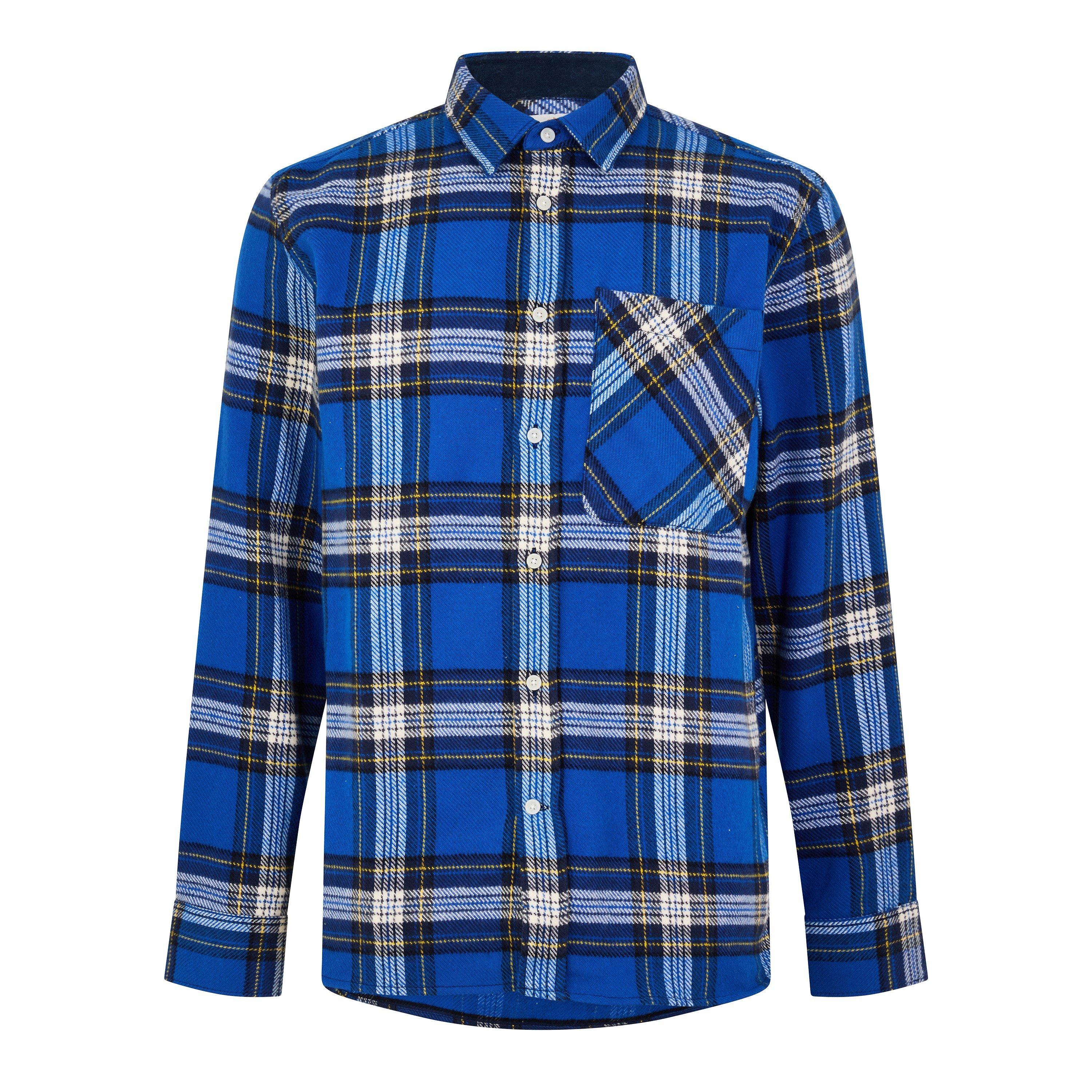 Barbour Men's Bowmont Highland Check Long-Sleeve Shirt - Blue - 2XL