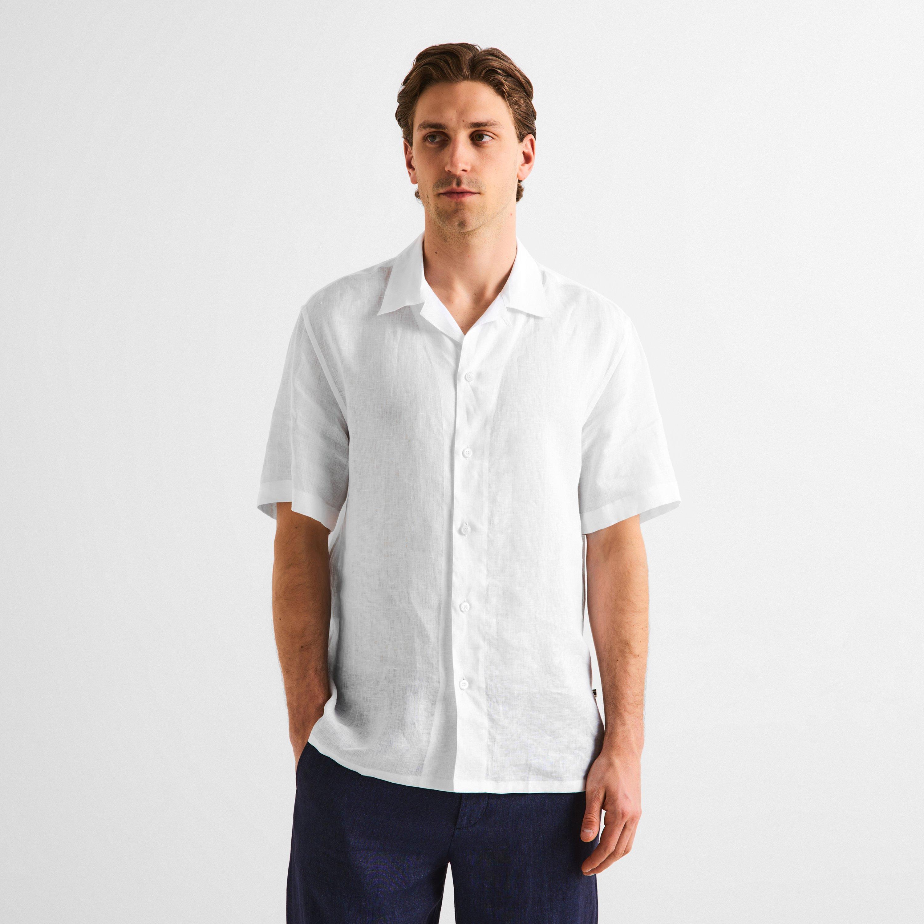 White - Brioni - Men's Cuban Long Sleeve Dress Shirt - 3