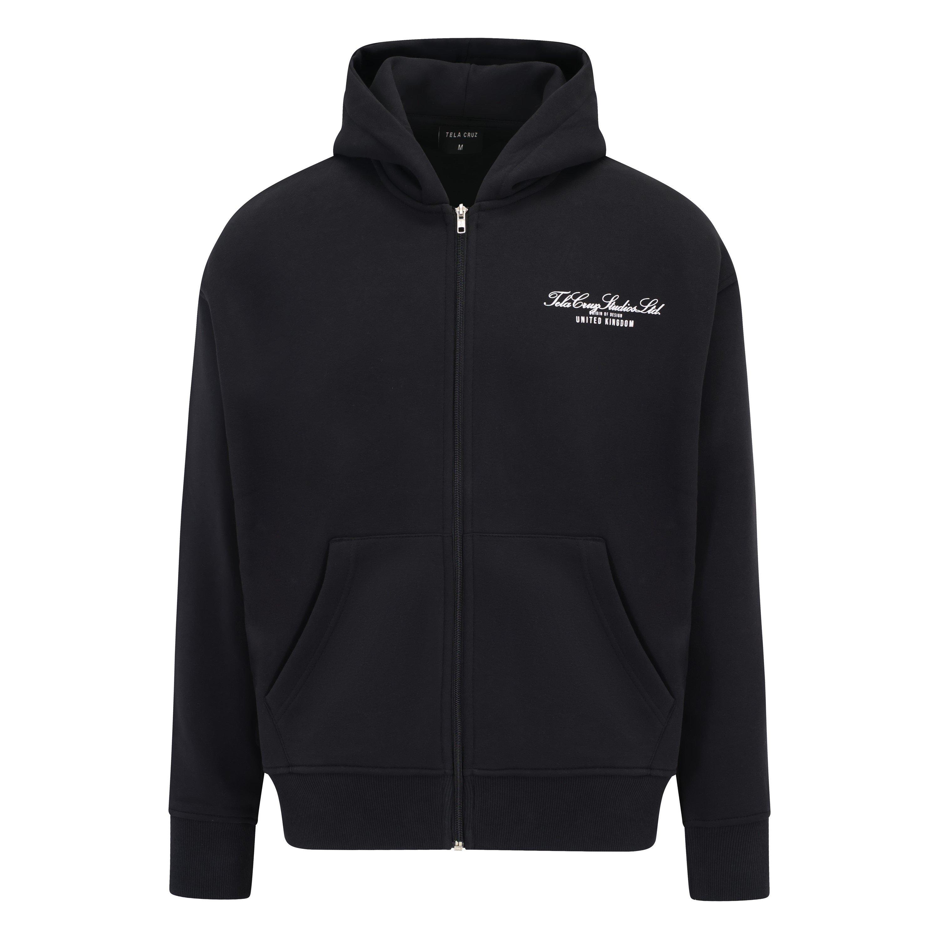 Negro - Tela Cruz - Men's Studio Full Zip Hoodie - 2