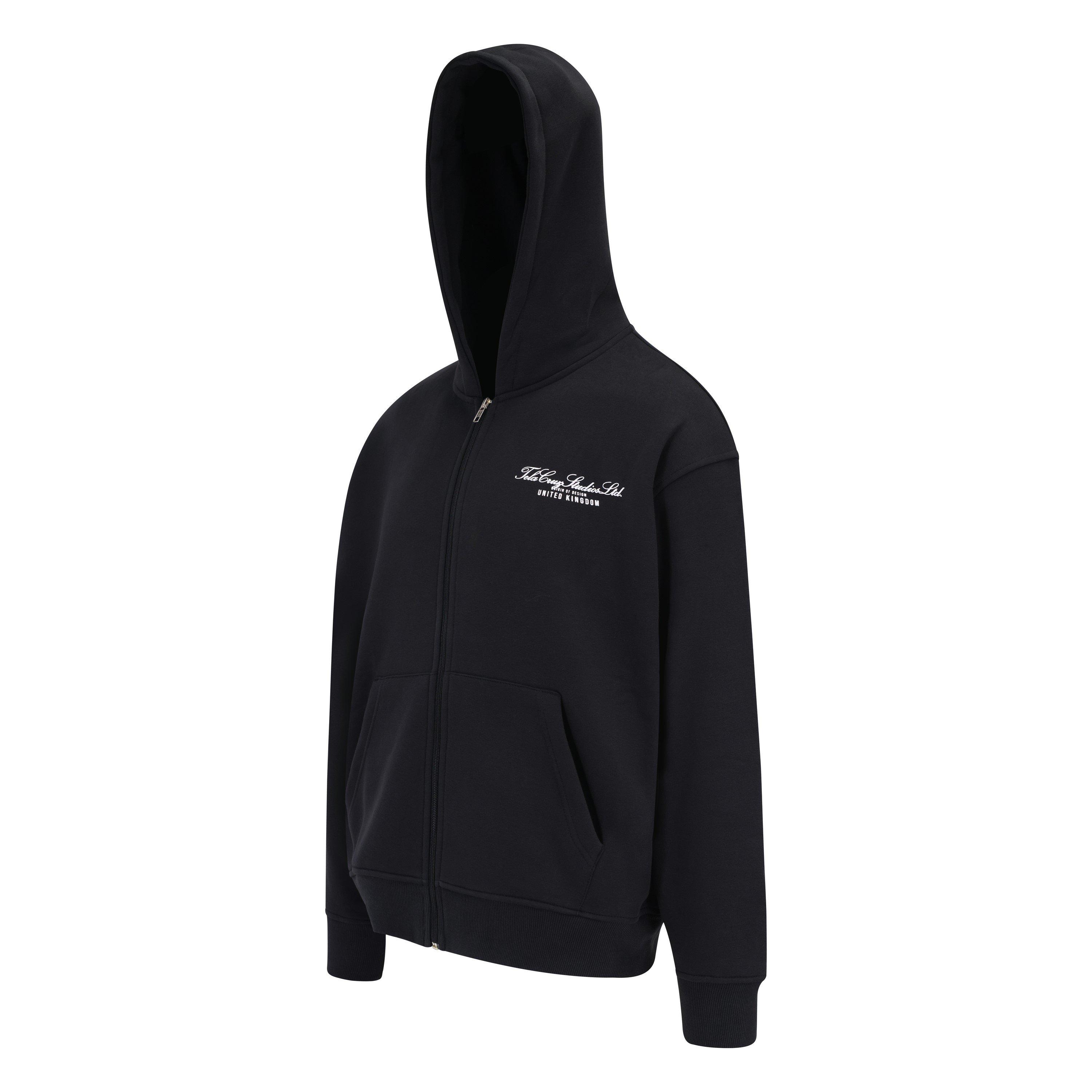 Negro - Tela Cruz - Men's Studio Full Zip Hoodie - 6