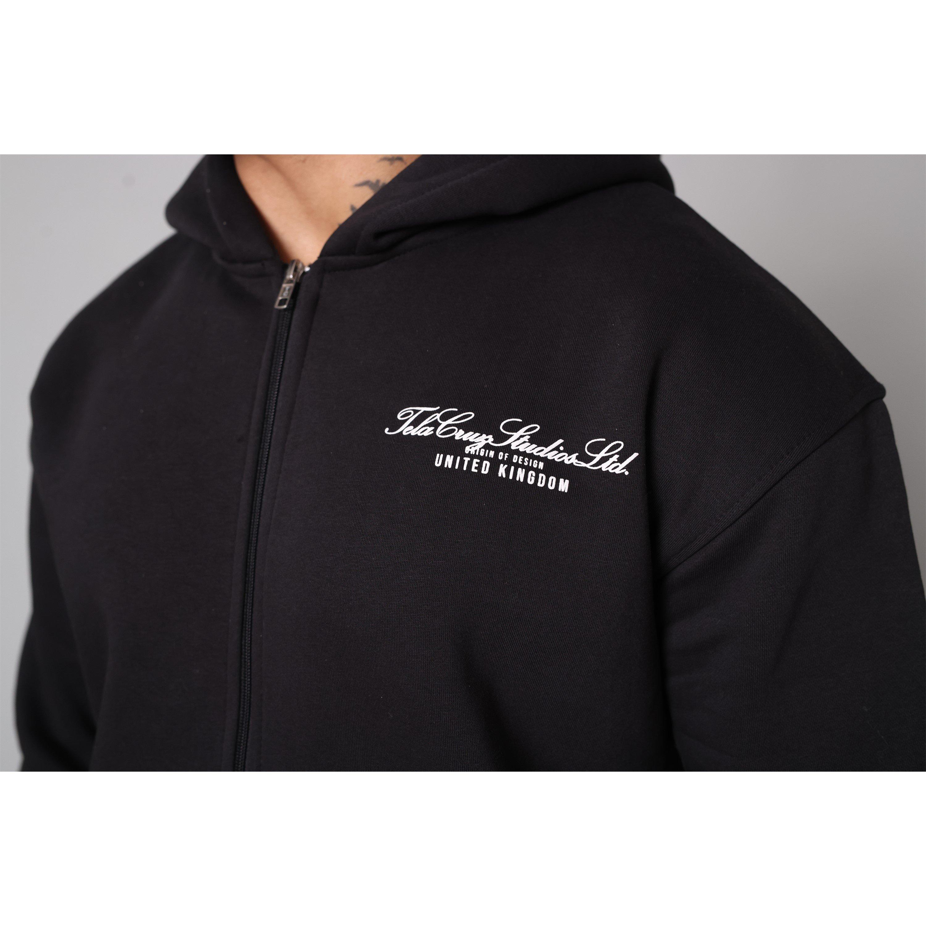 Negro - Tela Cruz - Men's Studio Full Zip Hoodie - 9