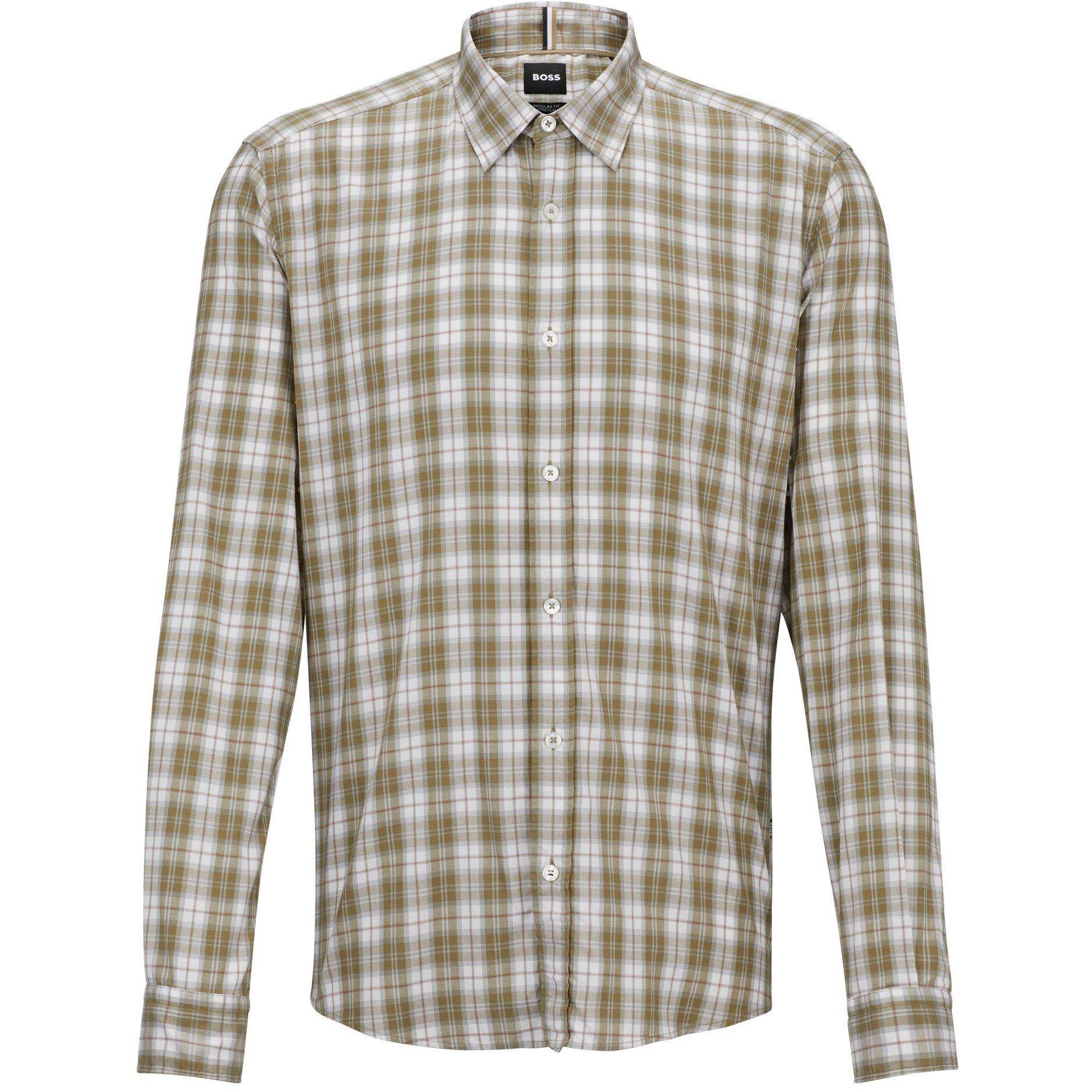Lt/Pstl Green - Boss - Men's S-Liam-Kent-C1-233 Plain Long-Sleeve Shirt - 1