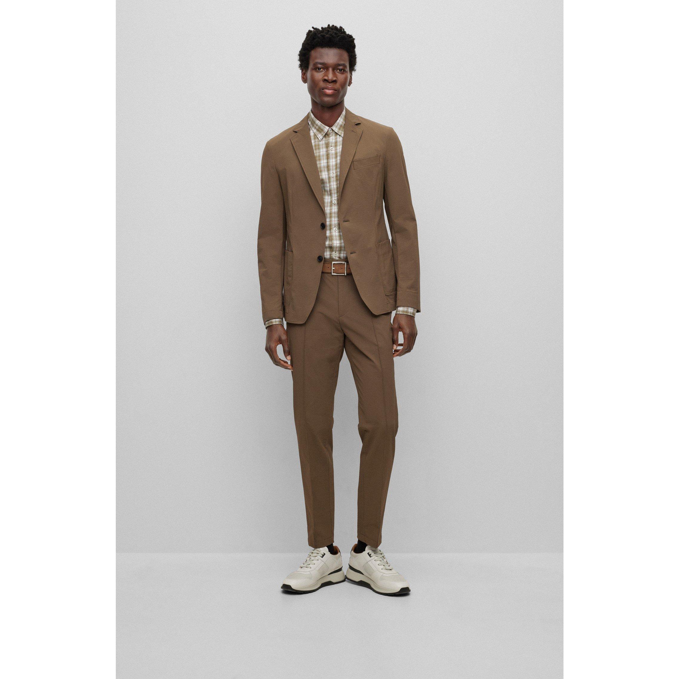 Lt/Pstl Green - Boss - Men's S-Liam-Kent-C1-233 Plain Long-Sleeve Shirt - 2