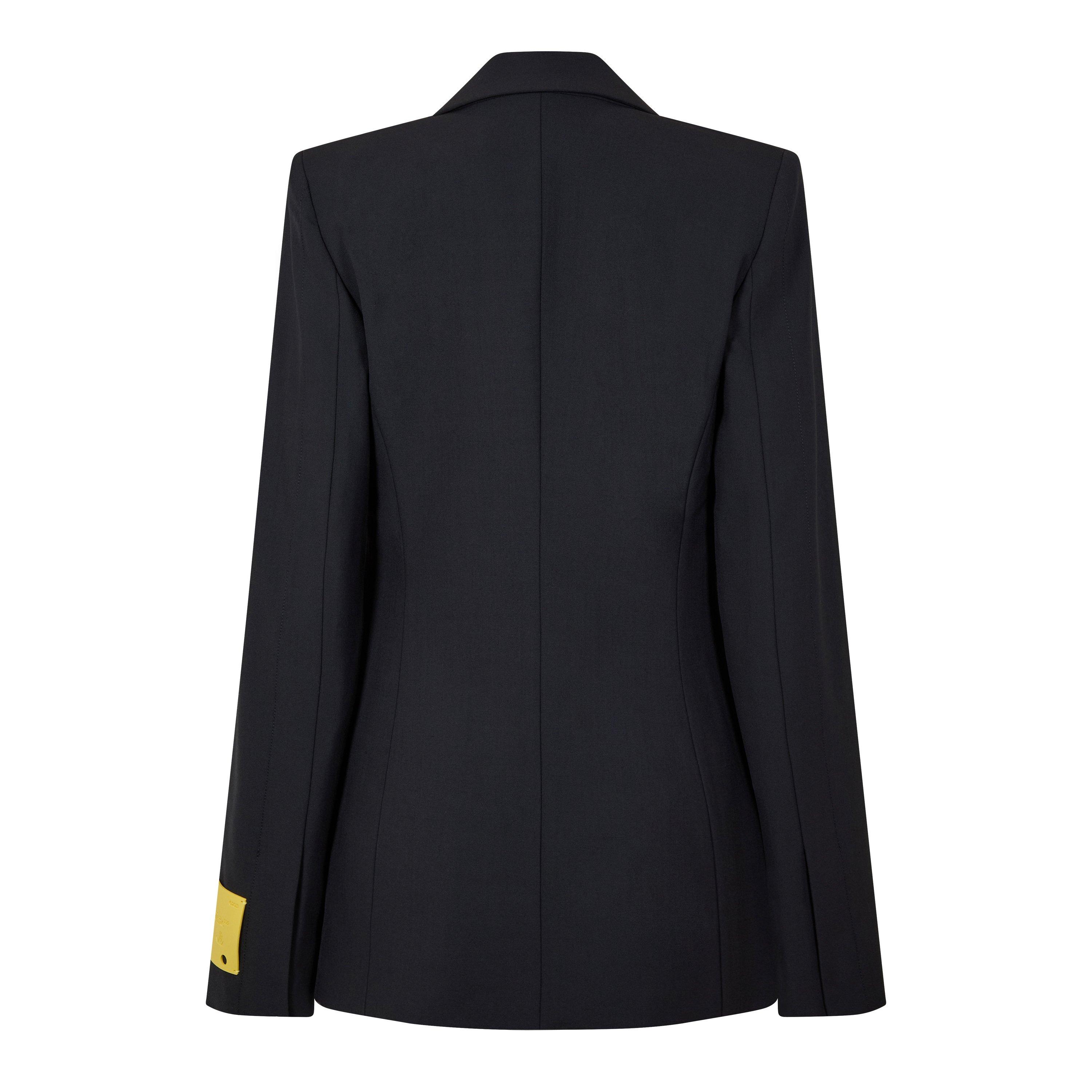Black - Off White - Women's Duchesse Twisted Duchesse Fabric Suit Jacket - 2