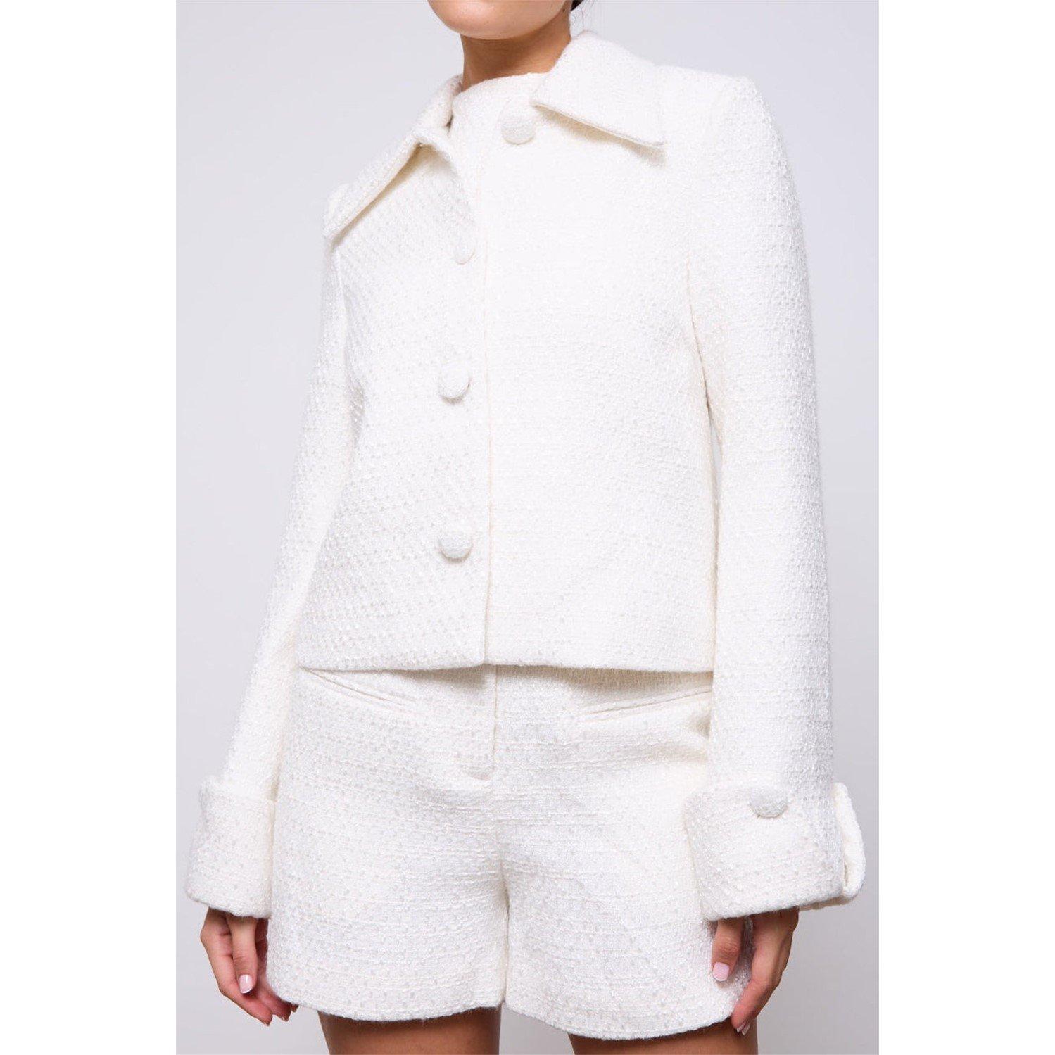 White - Odd Muse - Womens Boucle Jacket - 2