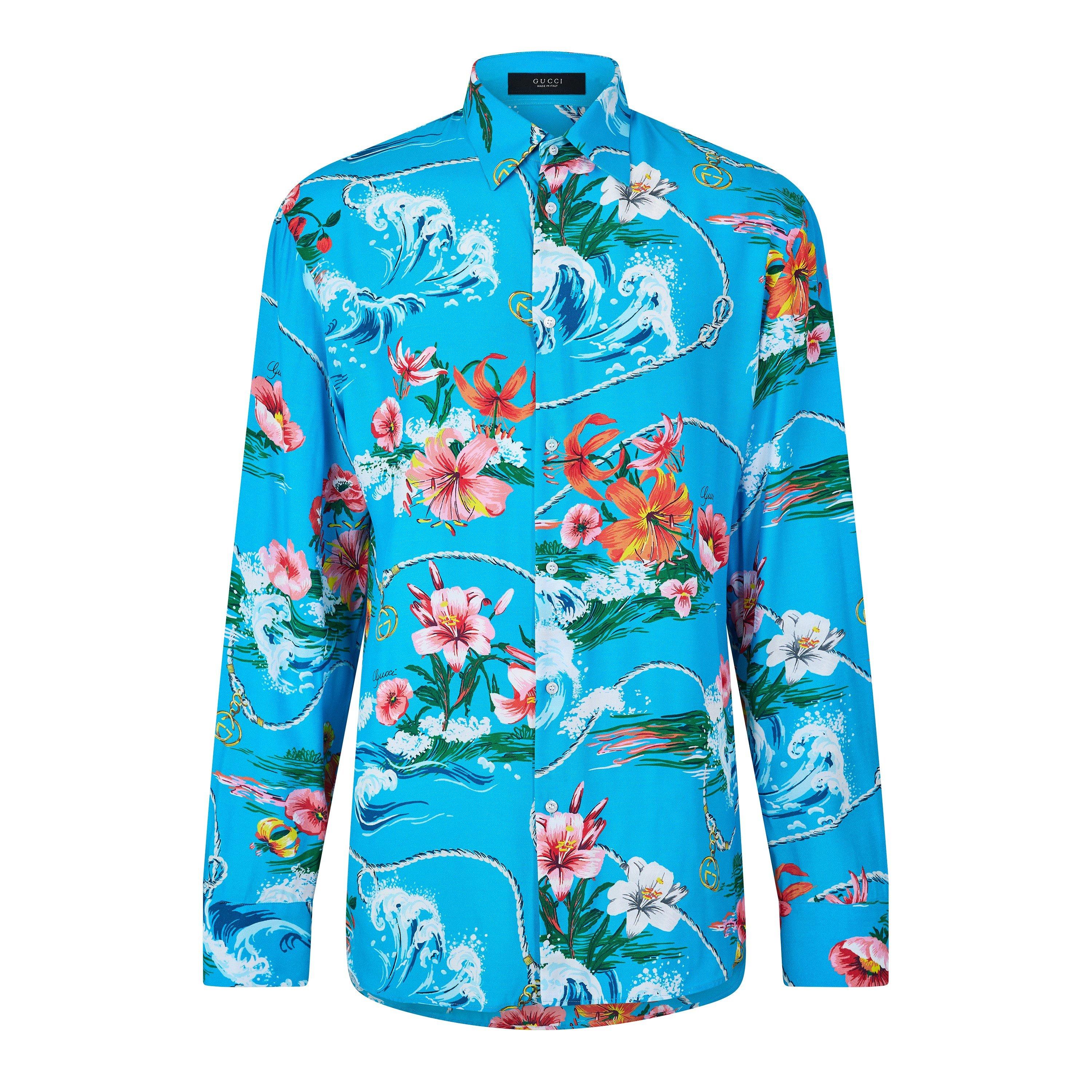 Azure/Pink/Mc - Gucci - Gucci Tropic Flora S Sn63 - 1