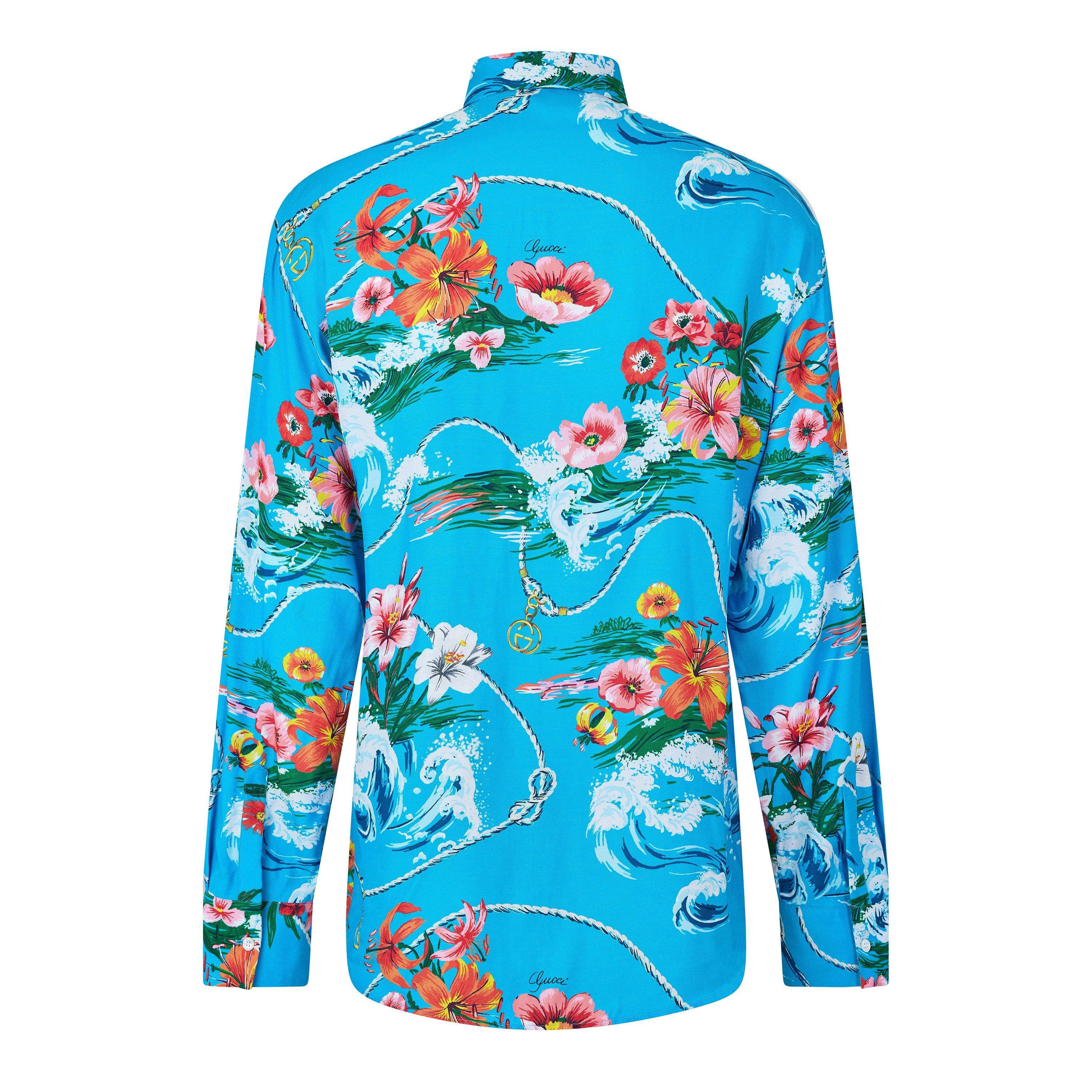 Azure/Pink/Mc - Gucci - Gucci Tropic Flora S Sn63 - 2
