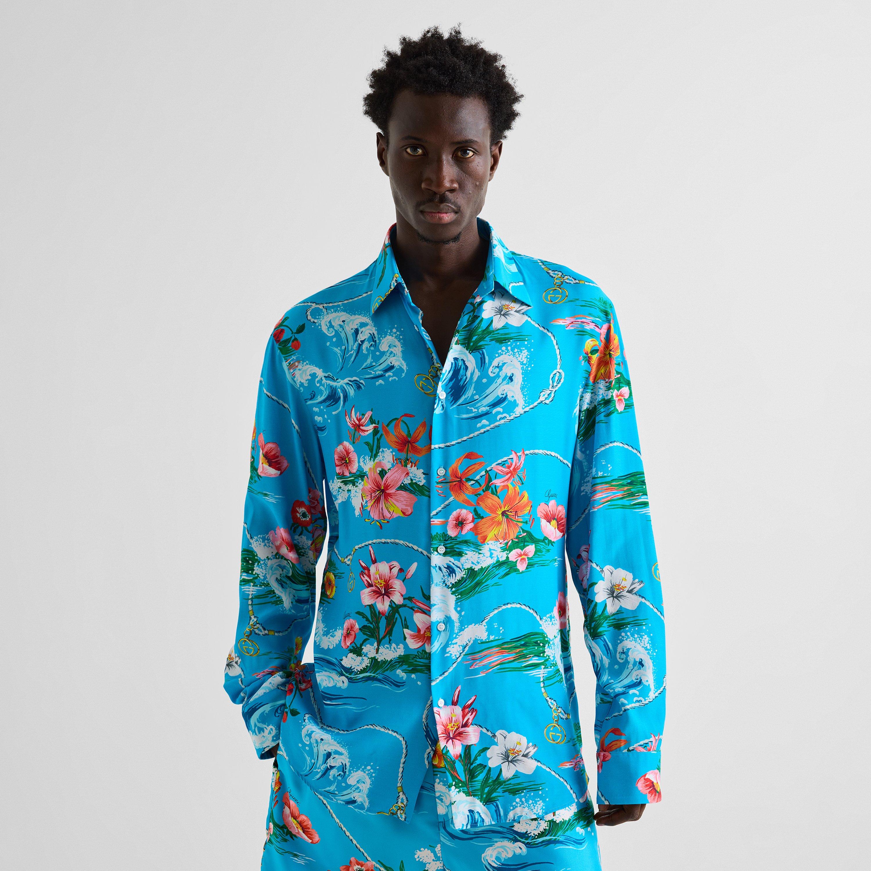 Azure/Pink/Mc - Gucci - Gucci Tropic Flora S Sn63 - 3