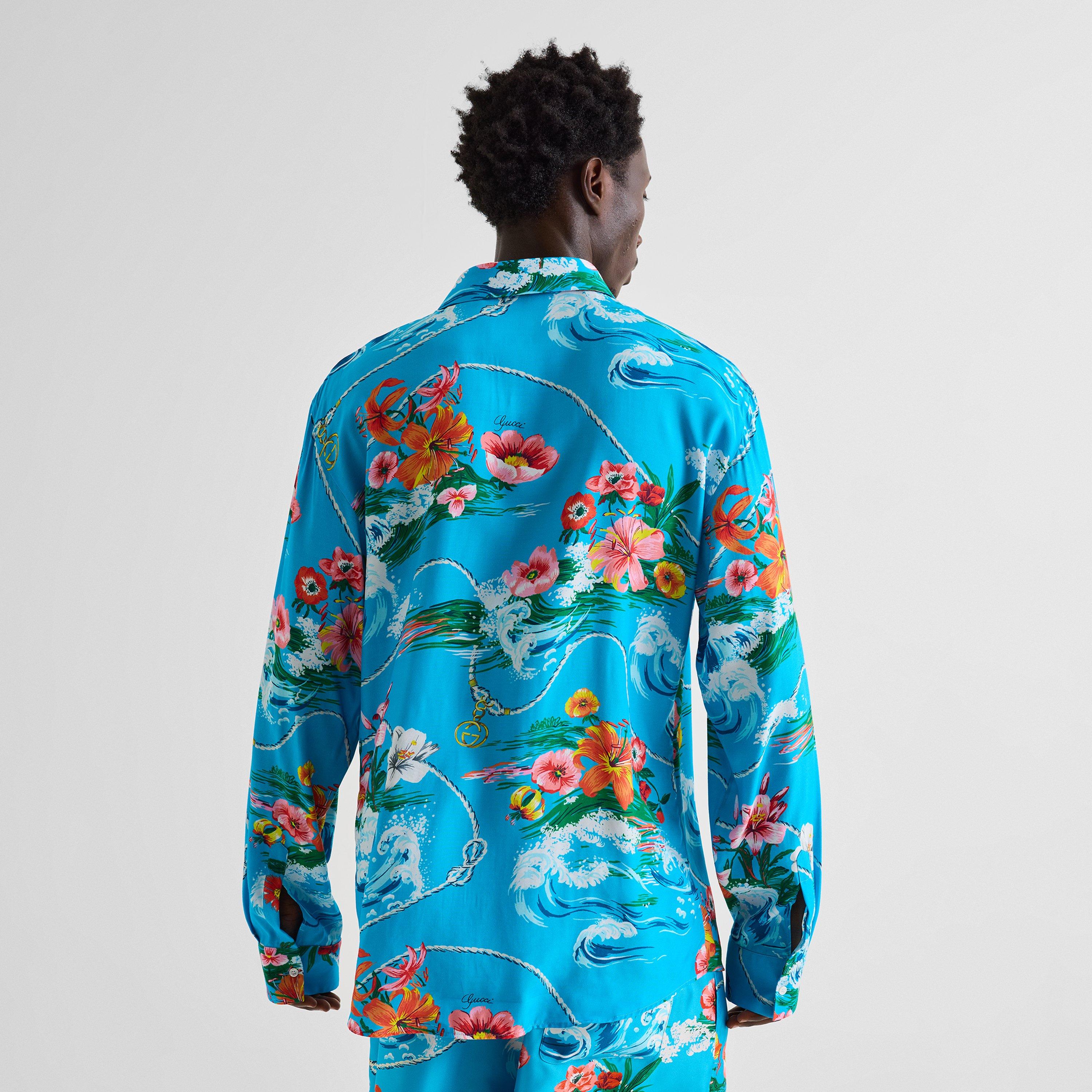 Azure/Pink/Mc - Gucci - Gucci Tropic Flora S Sn63 - 4