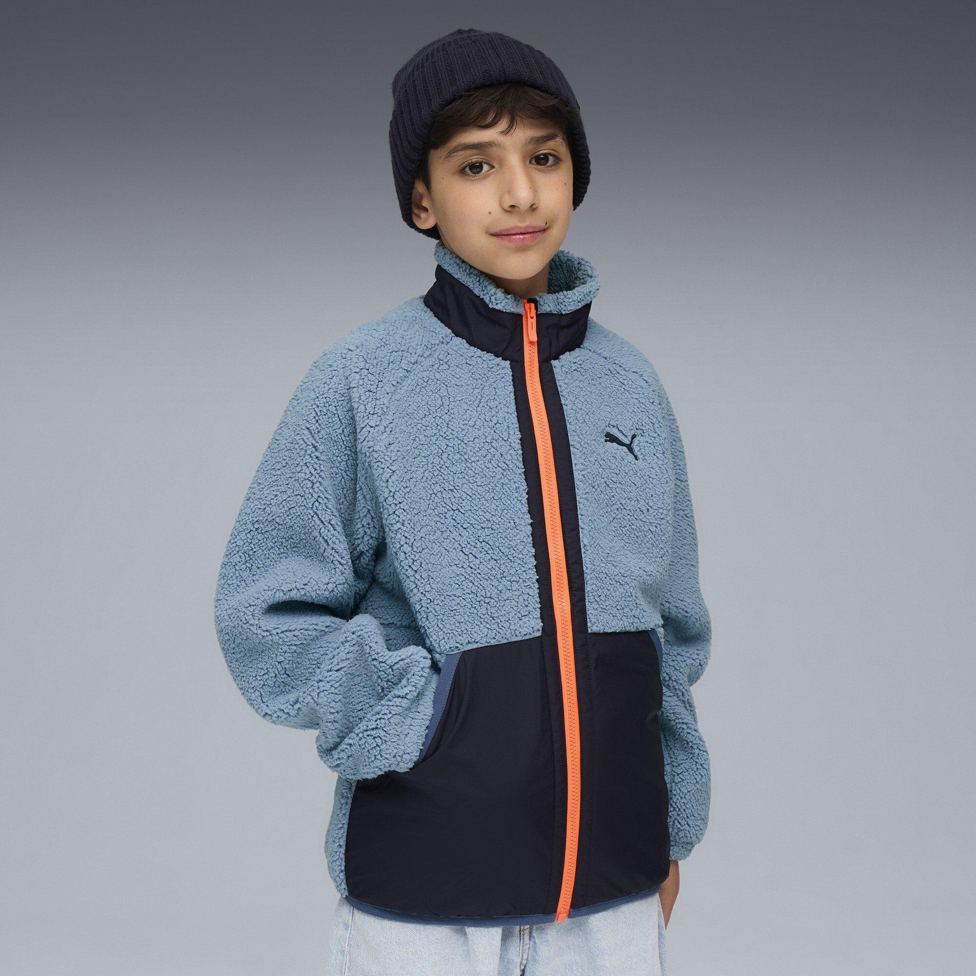 Kul plavi - Puma - Unisex Kids' Hybrid Sherpa Full Zip Fleece - 3