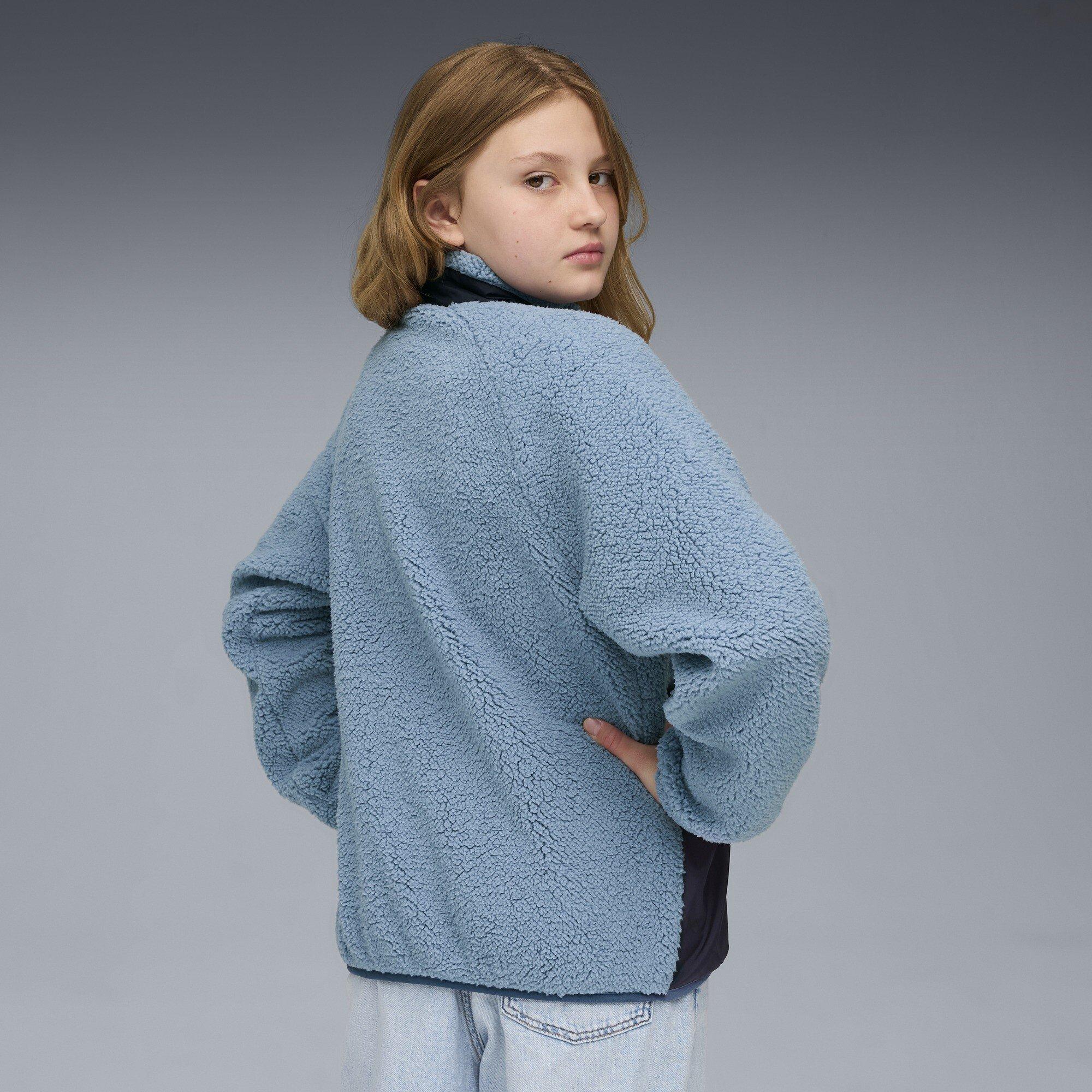 Kul plavi - Puma - Unisex Kids' Hybrid Sherpa Full Zip Fleece - 4