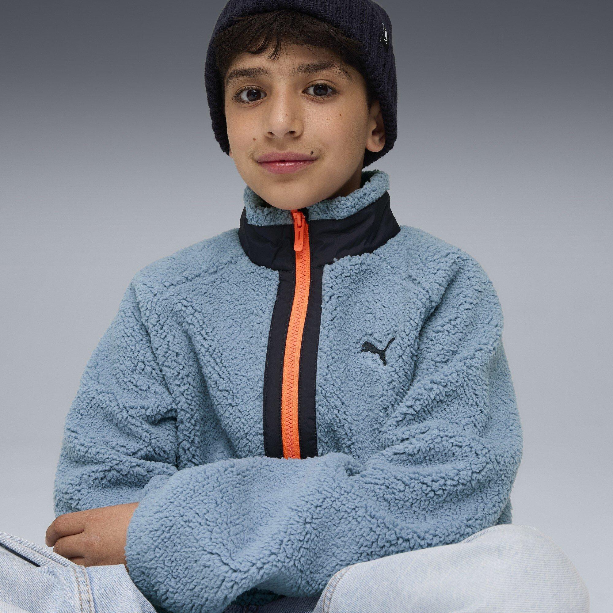 Kul plavi - Puma - Unisex Kids' Hybrid Sherpa Full Zip Fleece - 5
