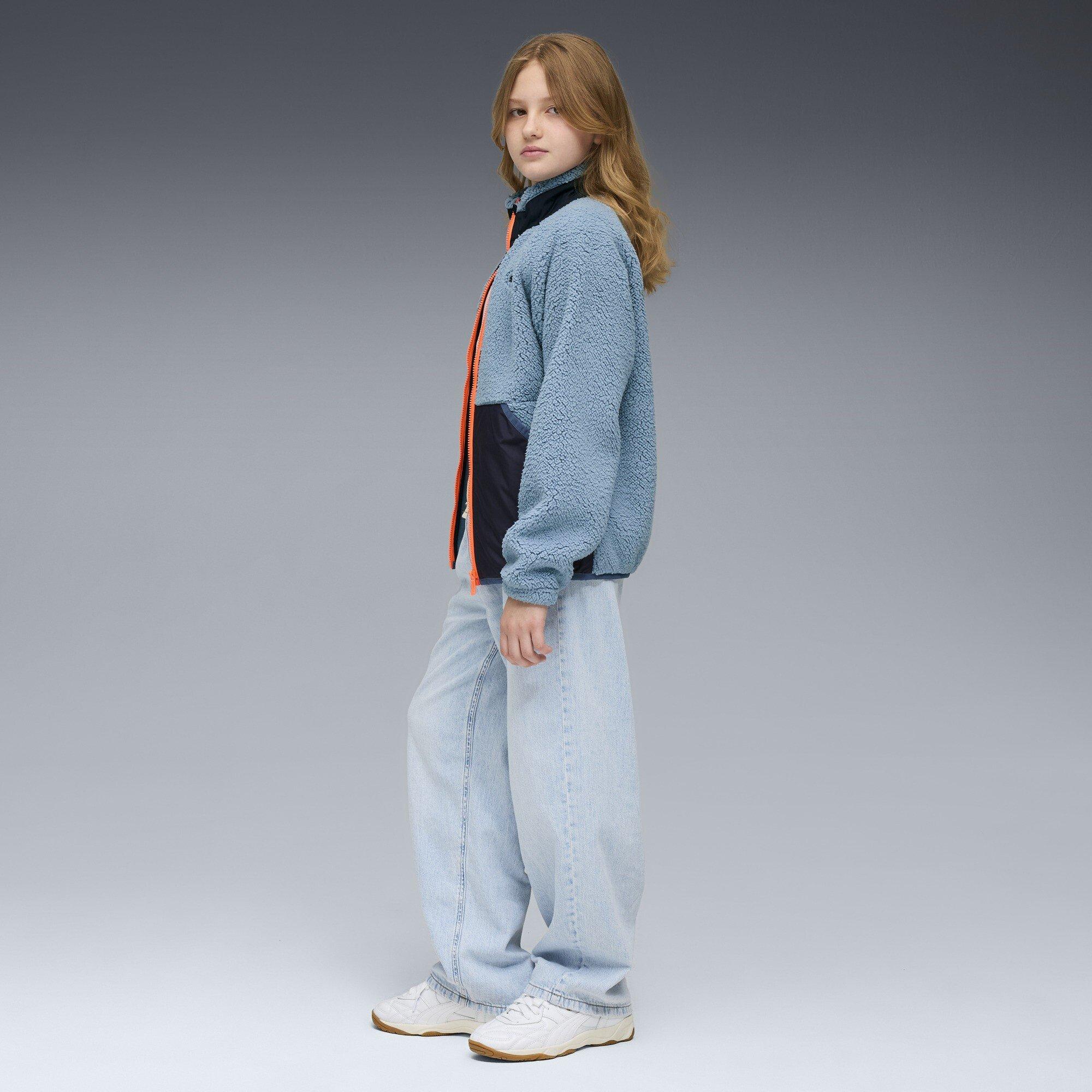 Kul plavi - Puma - Unisex Kids' Hybrid Sherpa Full Zip Fleece - 6