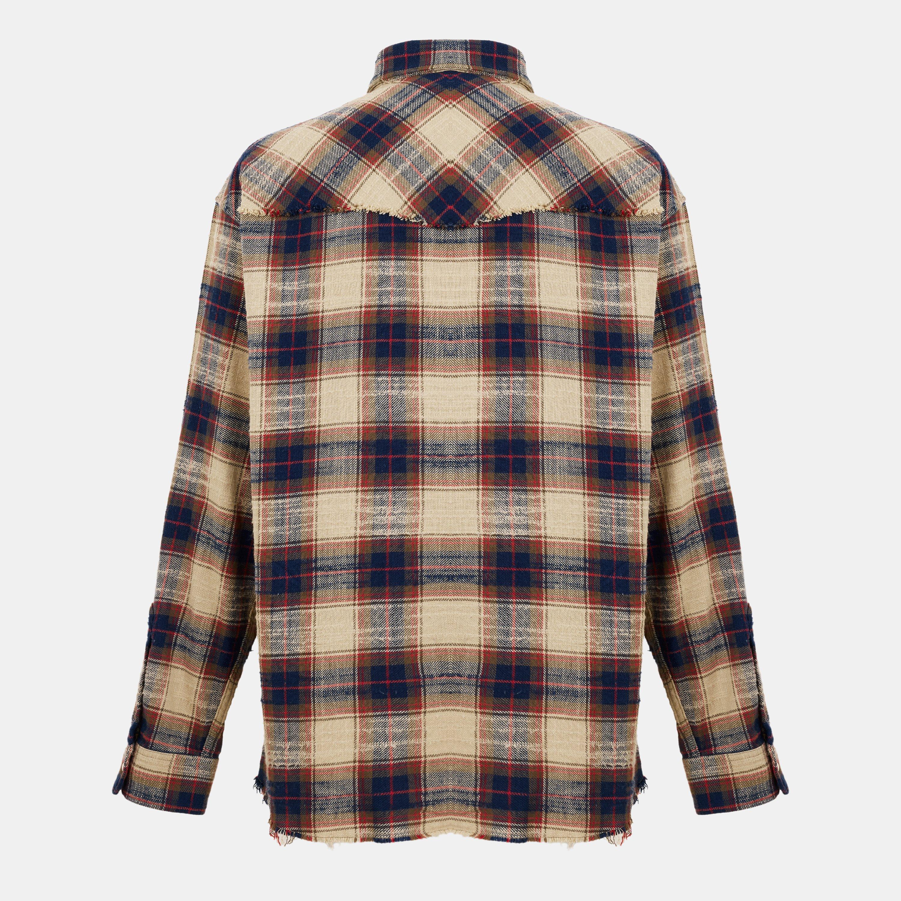 Beige/Mix Brown - DSquared2 - Men's Long-Sleeve Cowboy Shirt - 2