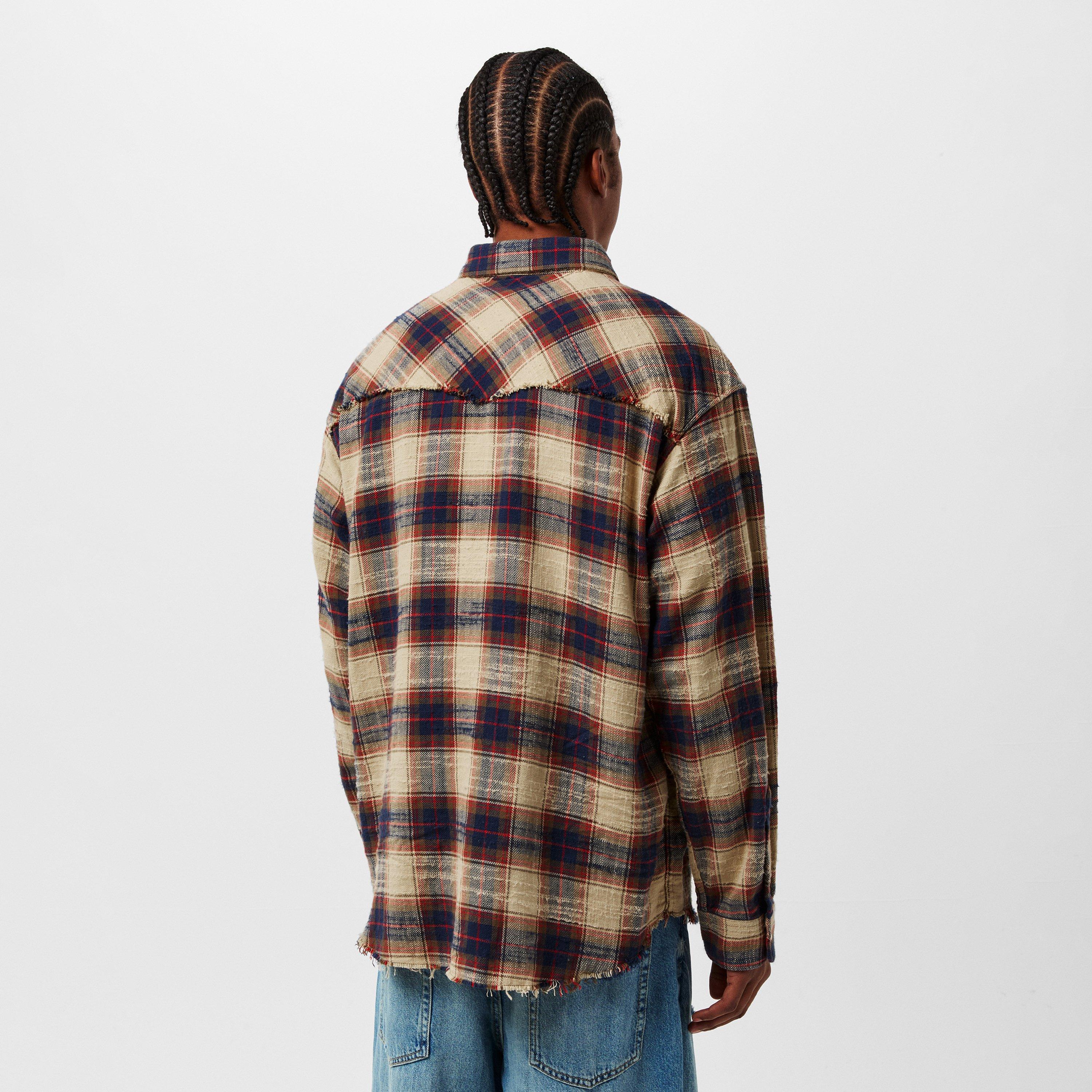 Beige/Mix Brown - DSquared2 - Men's Long-Sleeve Cowboy Shirt - 4