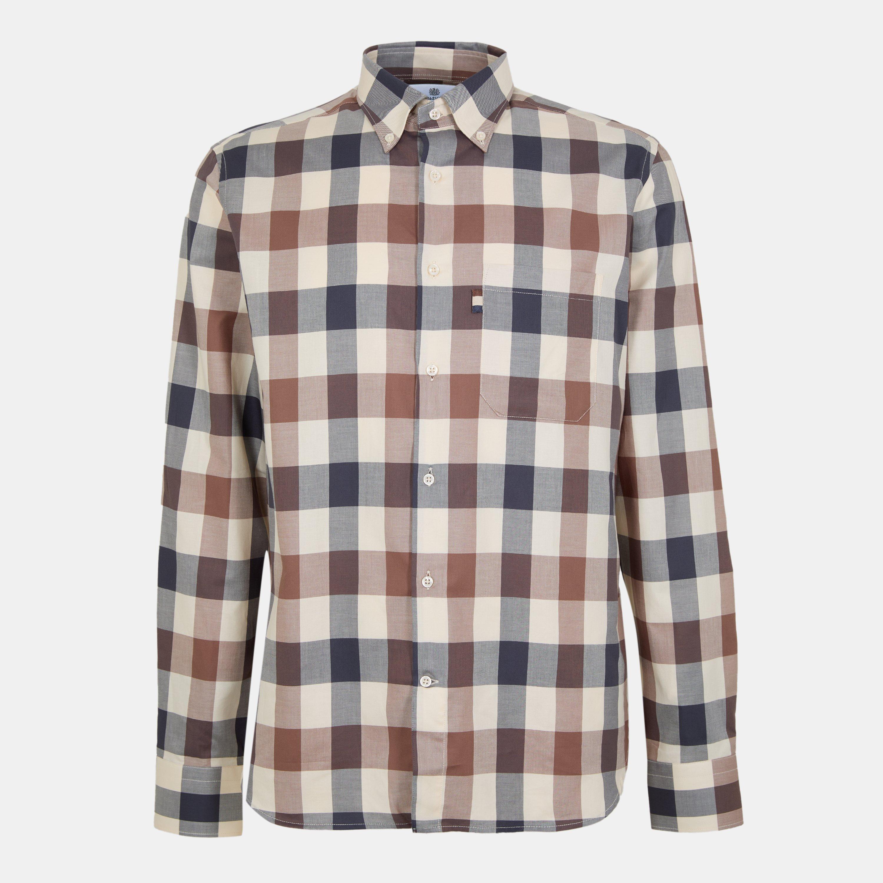 Check - Aquascutum - Men's AquAct Big Check Long-Sleeve Patterned Shirt - 1