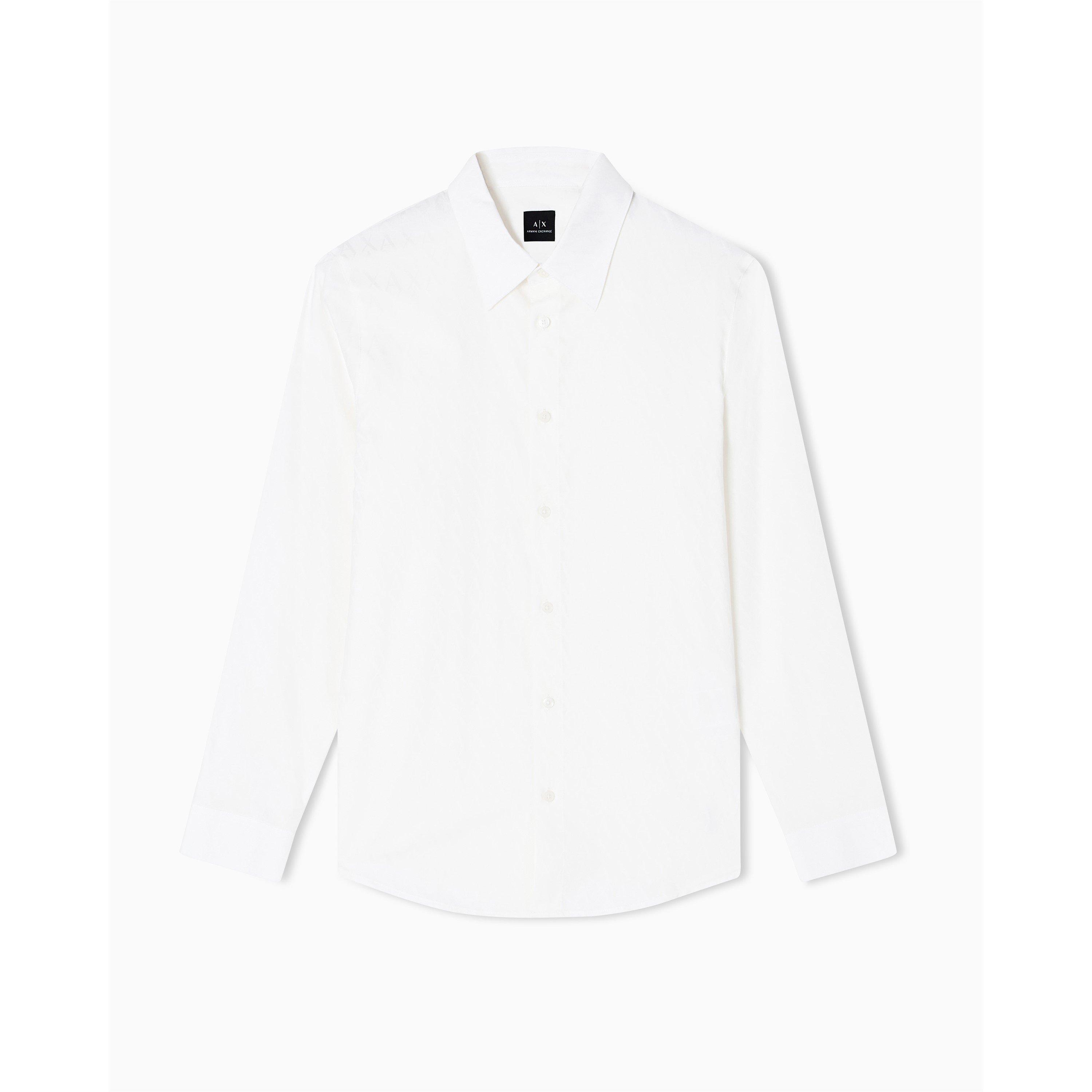 Off White - Armani Exchange - Men's Long-Sleeve Plain Shirt - 5