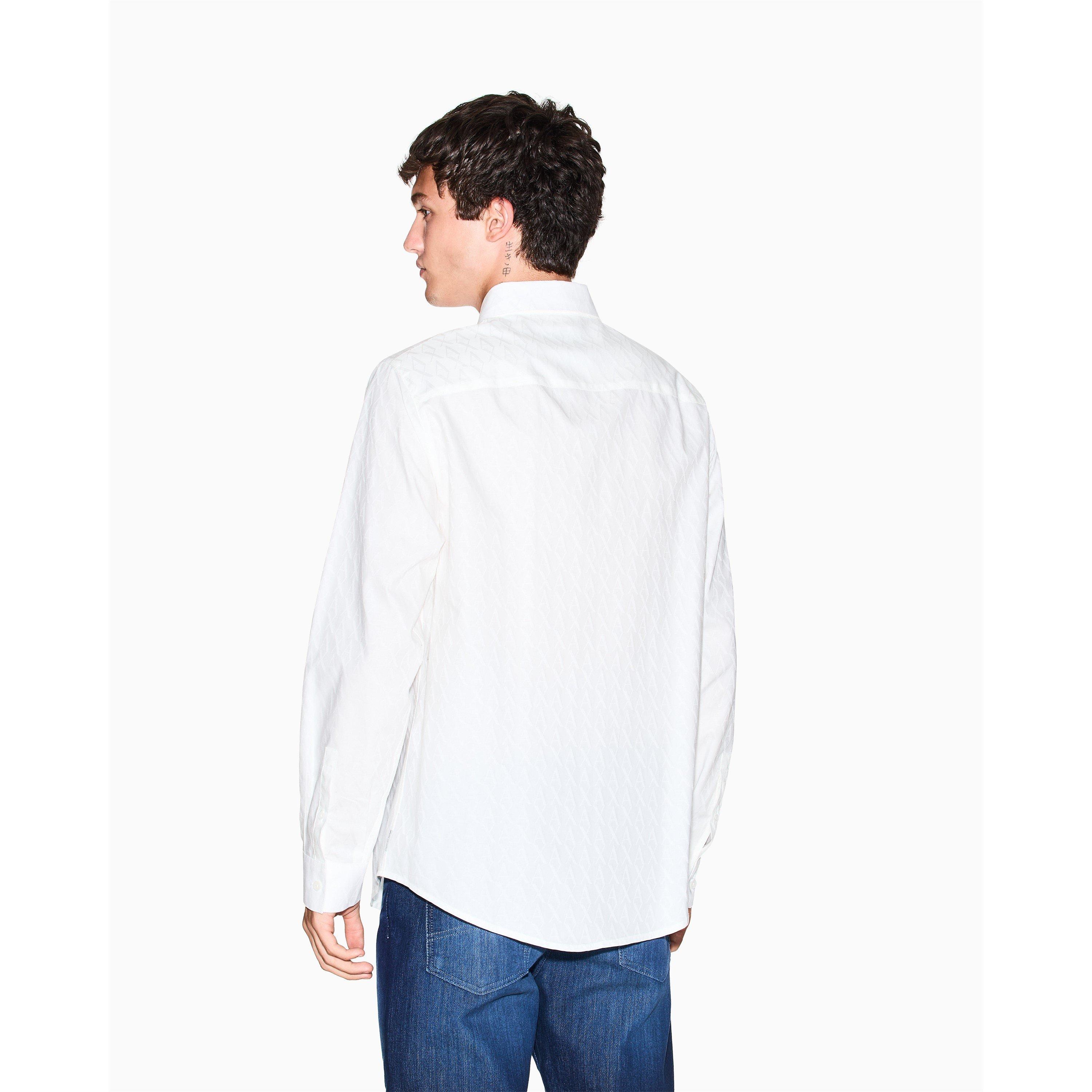 Off White - Armani Exchange - Men's Long-Sleeve Plain Shirt - 2