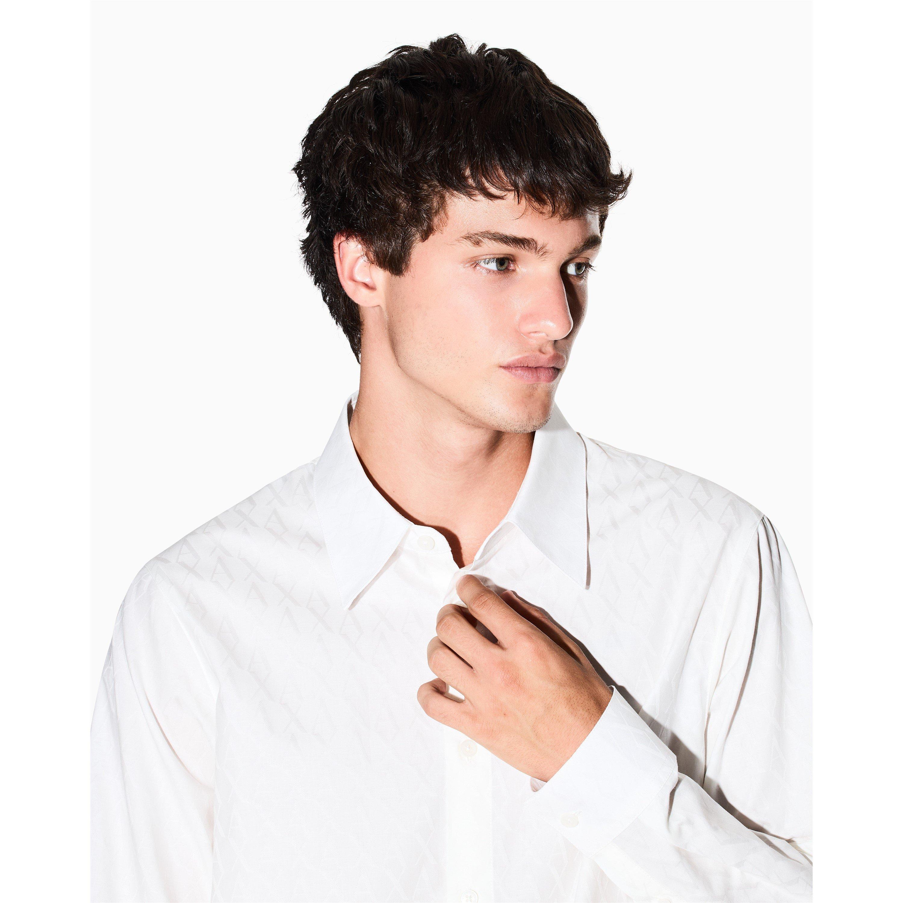 Off White - Armani Exchange - Men's Long-Sleeve Plain Shirt - 4