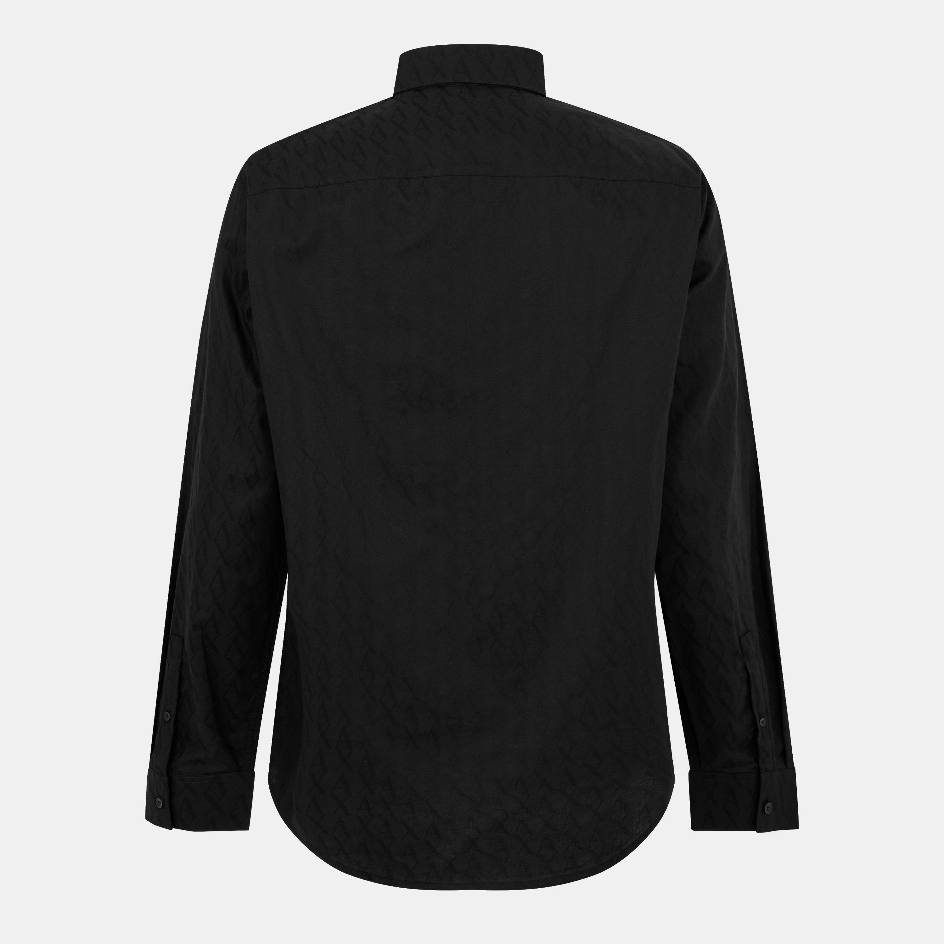 Crna - Armani Exchange - Men's Long Sleeve Plain Shirt - 2