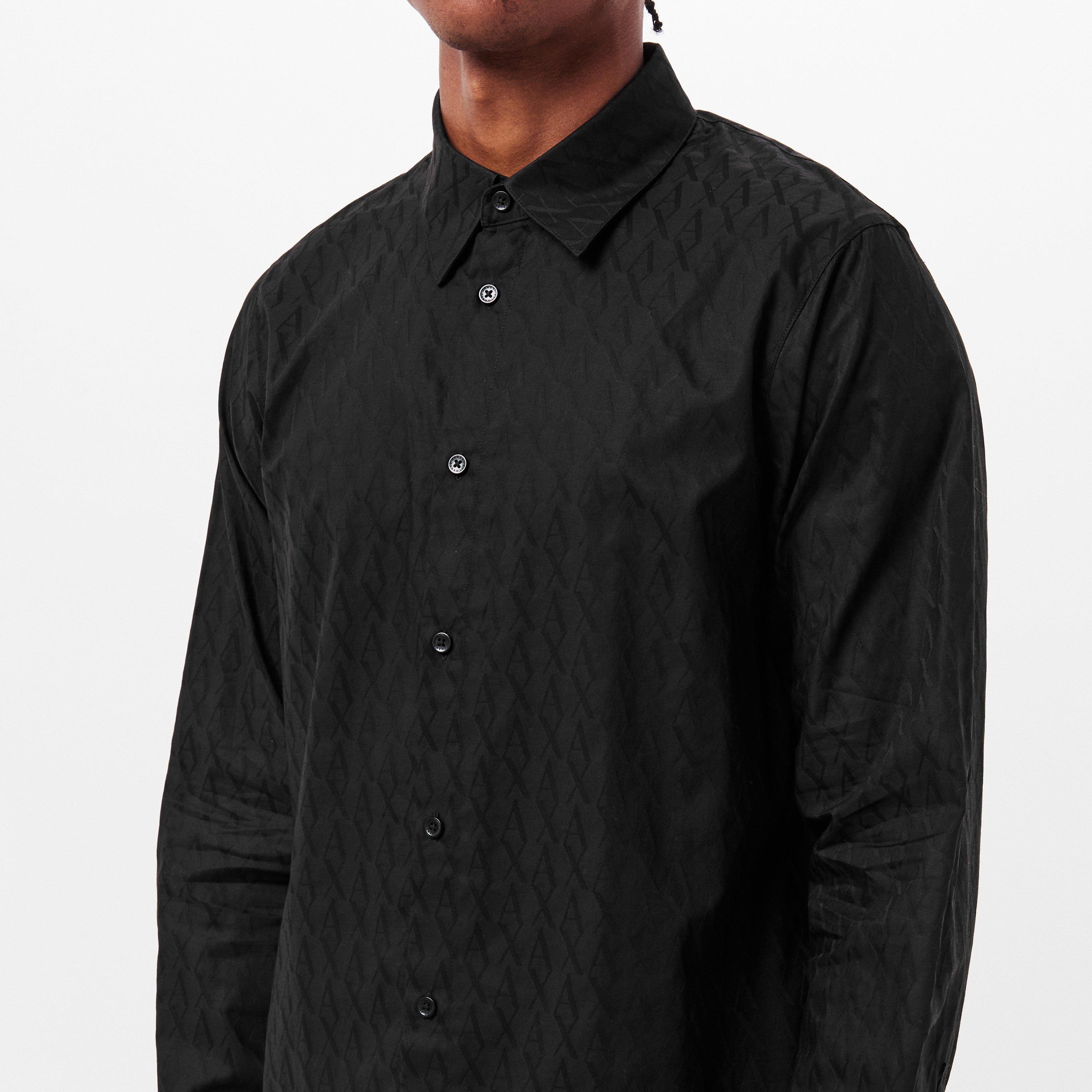 Crna - Armani Exchange - Men's Long Sleeve Plain Shirt - 5