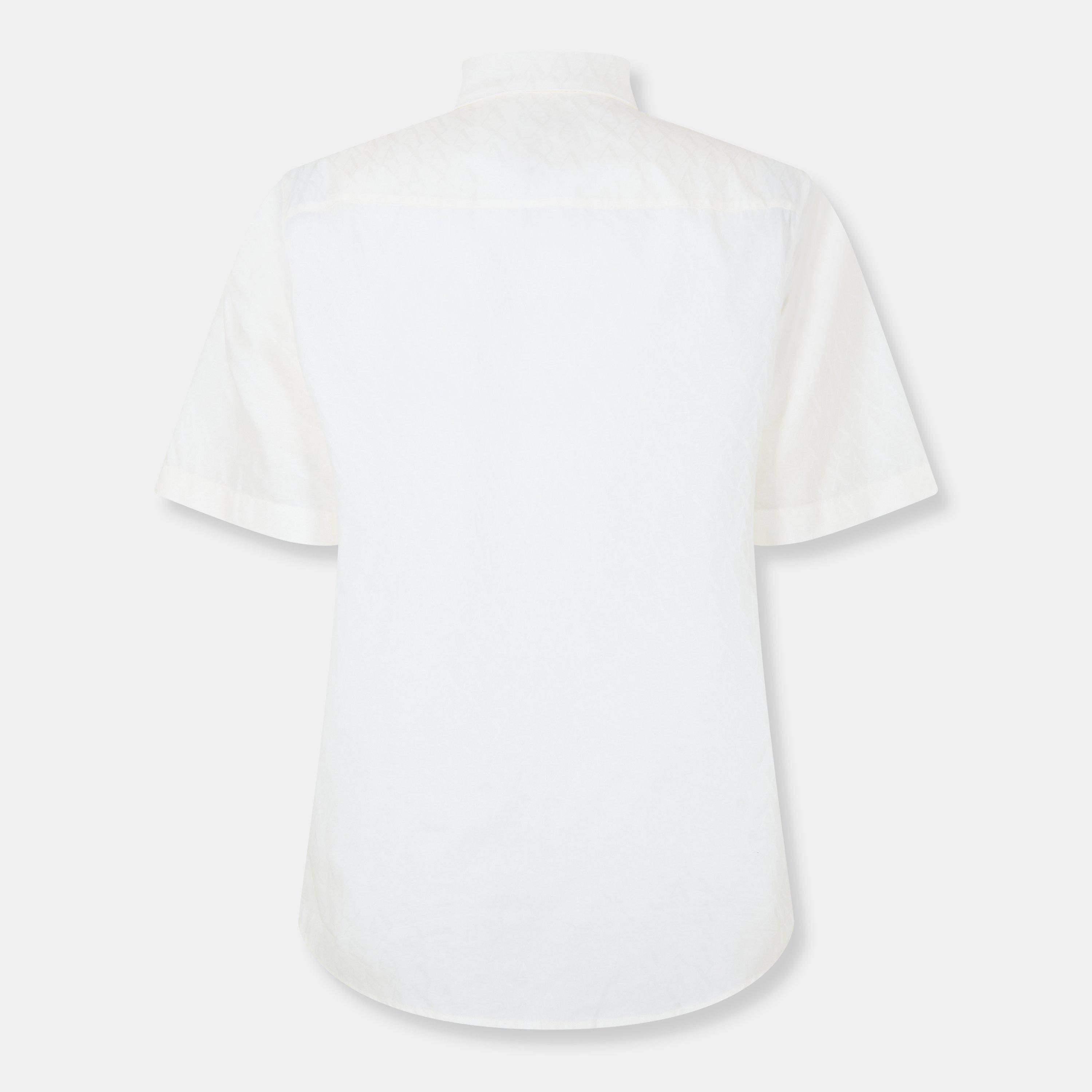 Off White - Armani Exchange - Men's Short-Sleeve Plain Shirt - 2