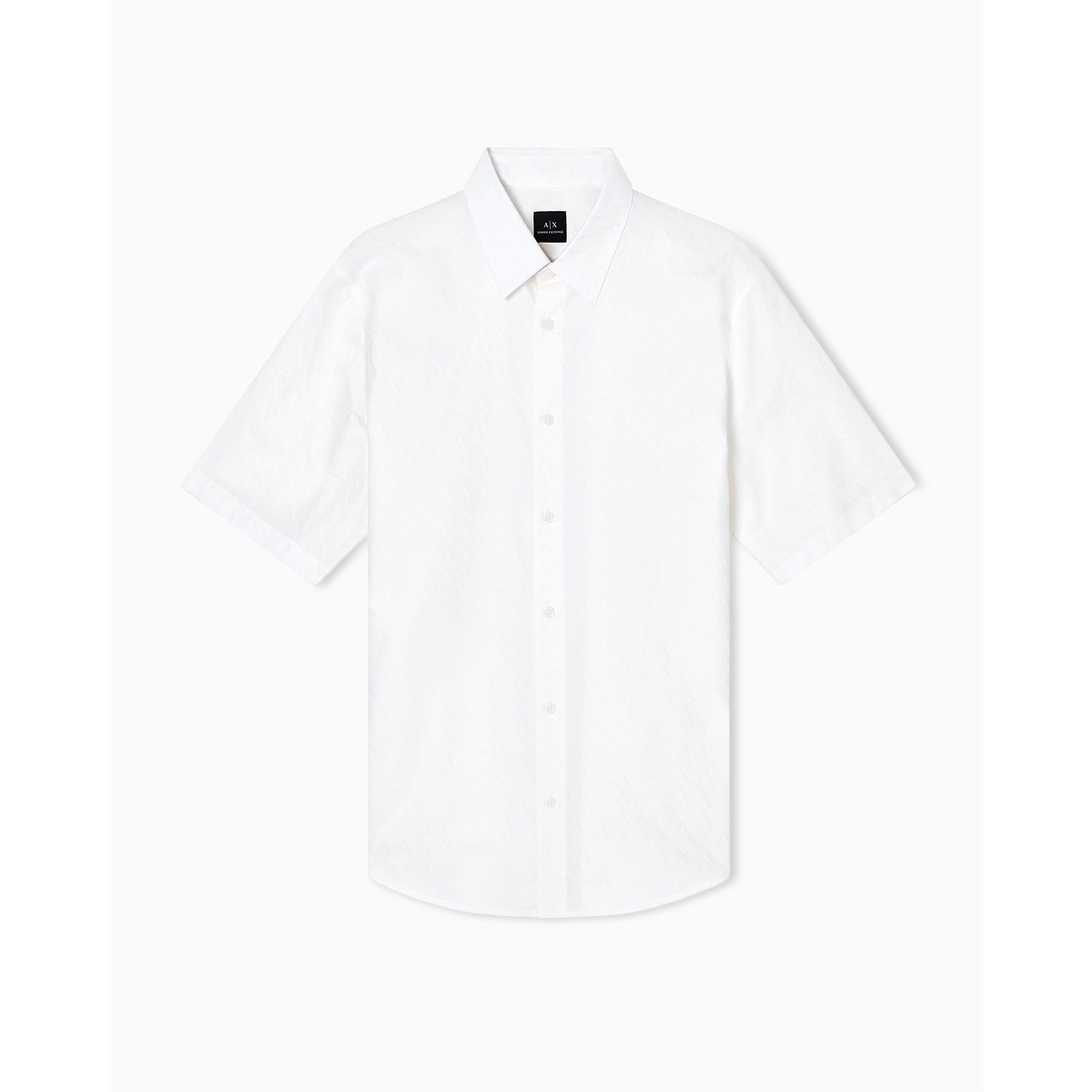 Off White - Armani Exchange - Men's Short-Sleeve Plain Shirt - 6
