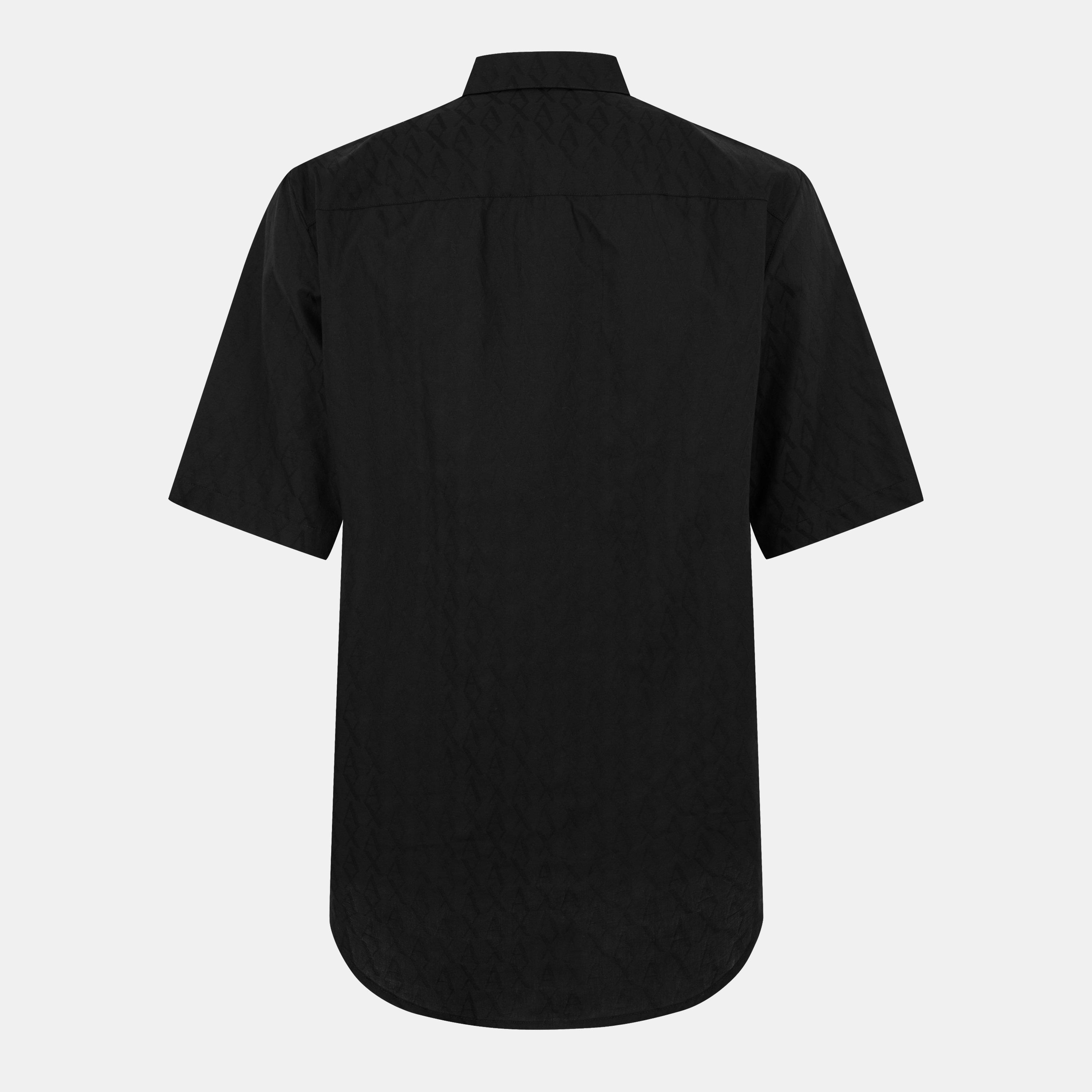 Black - Armani Exchange - Men's Short-Sleeve Plain Shirt - 2