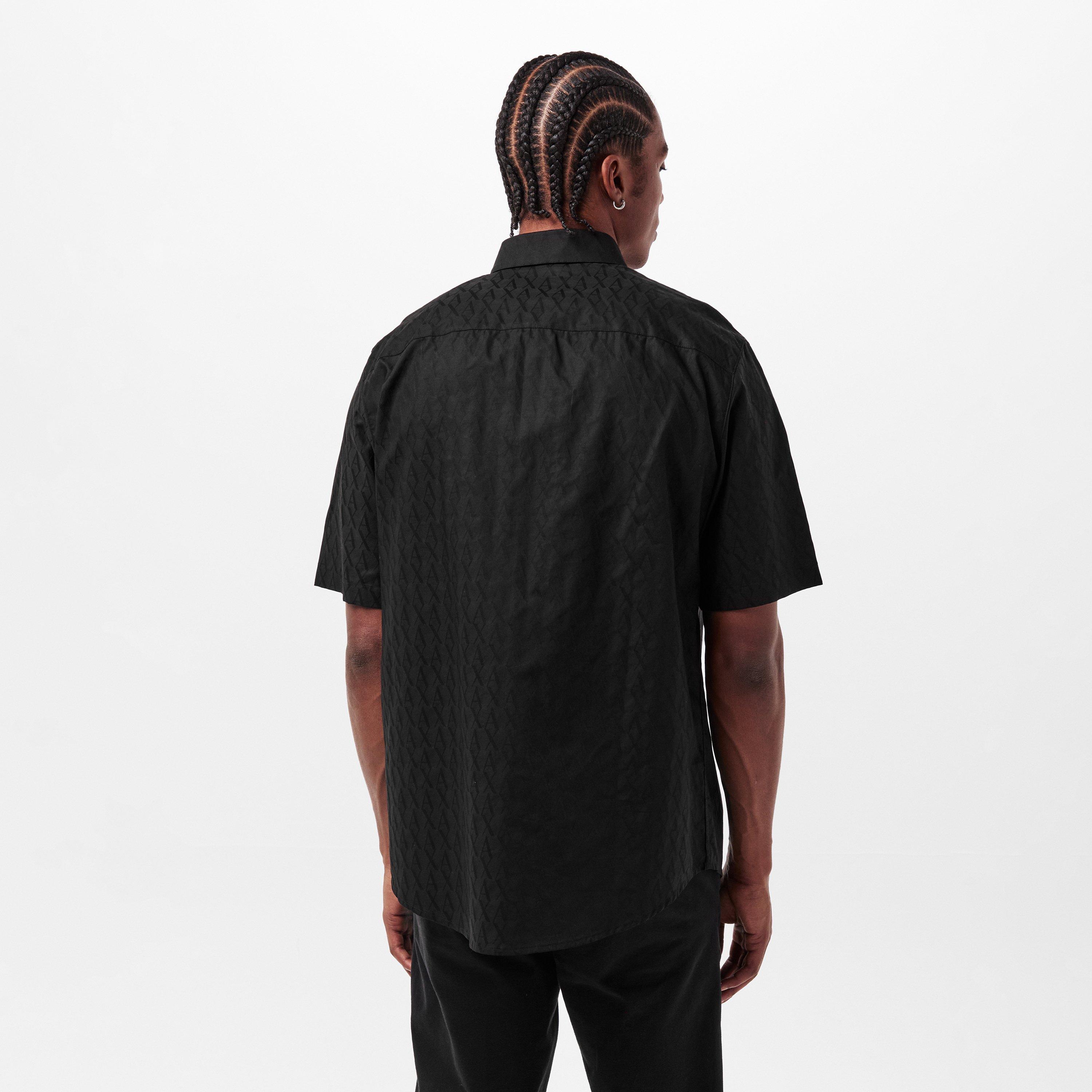 Black - Armani Exchange - Men's Short-Sleeve Plain Shirt - 4